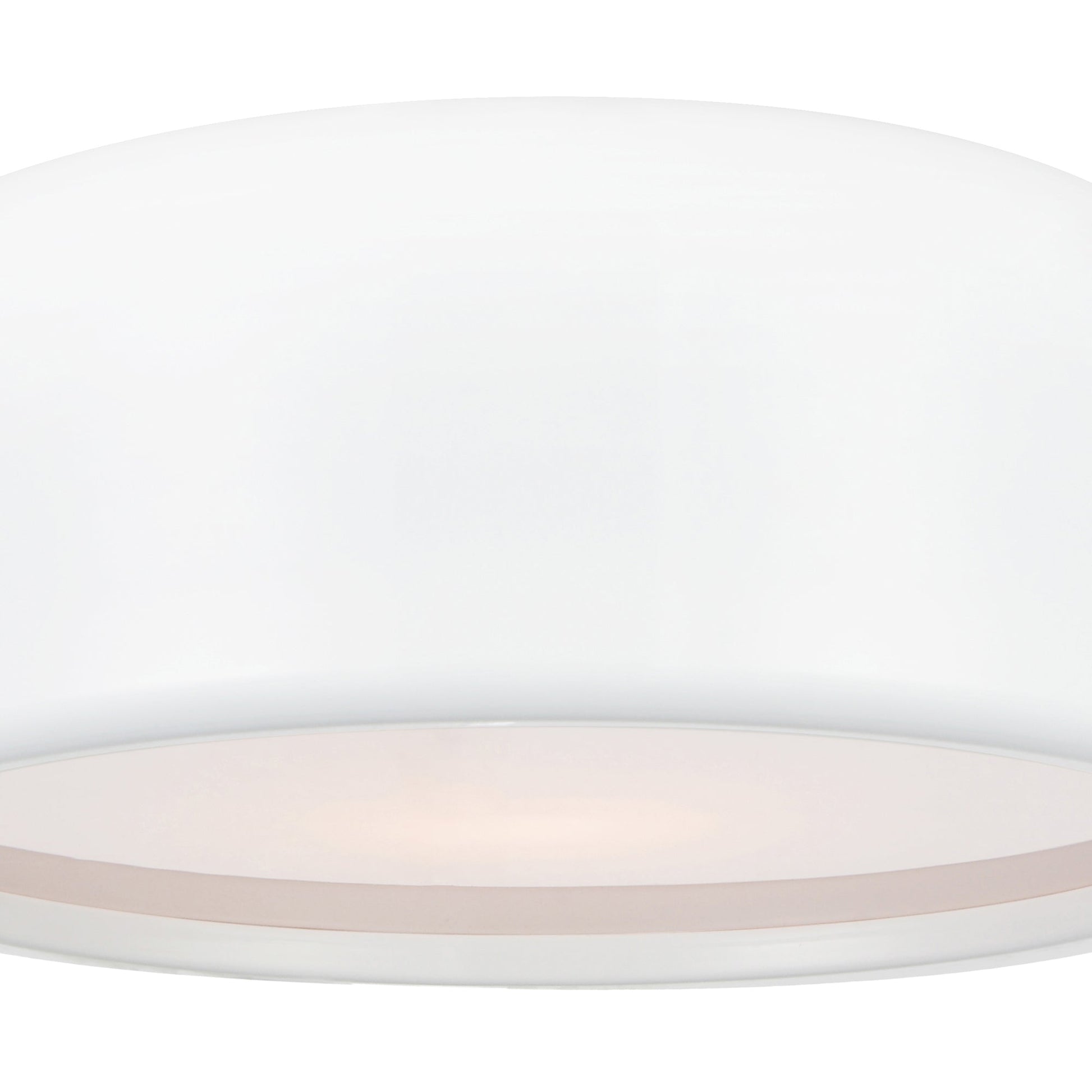 Campton 2 Light 14in White Drum Shade Flush Mount - CWI Lighting