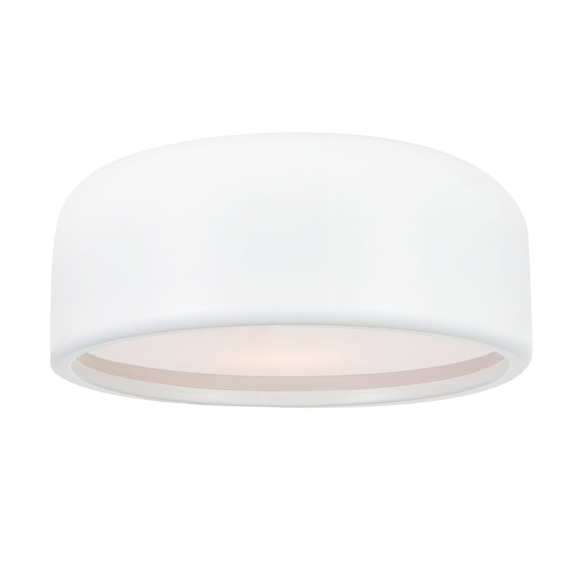 Campton 2 Light 14in White Drum Shade Flush Mount - CWI Lighting