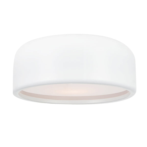 Campton 2 Light 14in White Drum Shade Flush Mount - CWI Lighting
