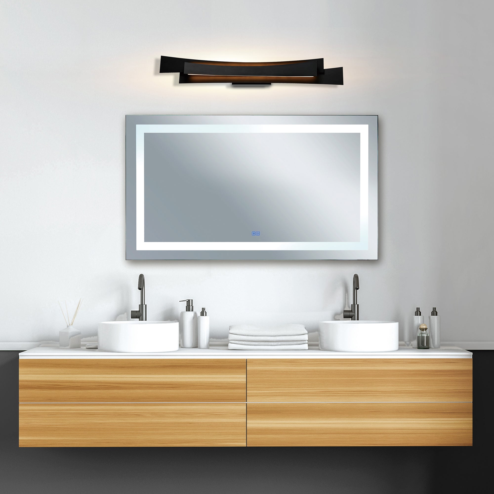 Candora Integrated LED 36in Black Vanity Light – CWI Lighting
