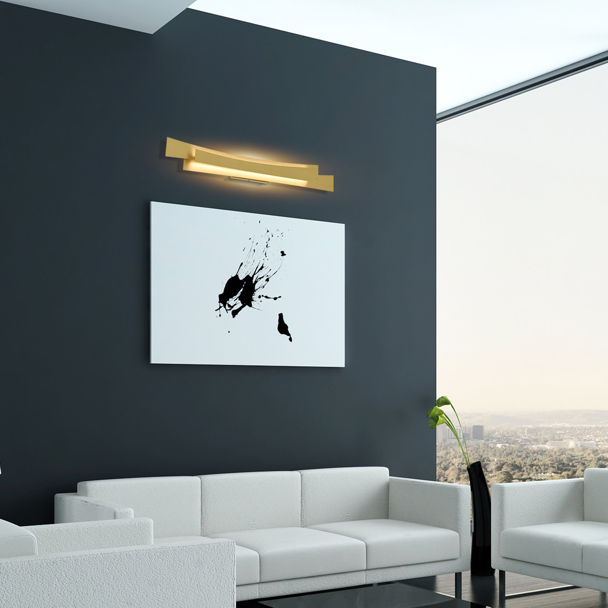 Candora Integrated LED 36in Brass Vanity Light - CWI Lighting