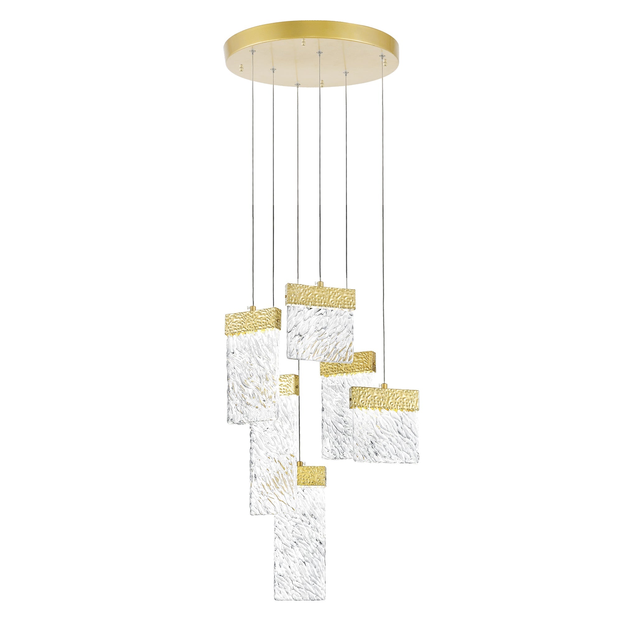 Carolina Integrated LED 16in Gold Leaf Chandelier - CWI Lighting