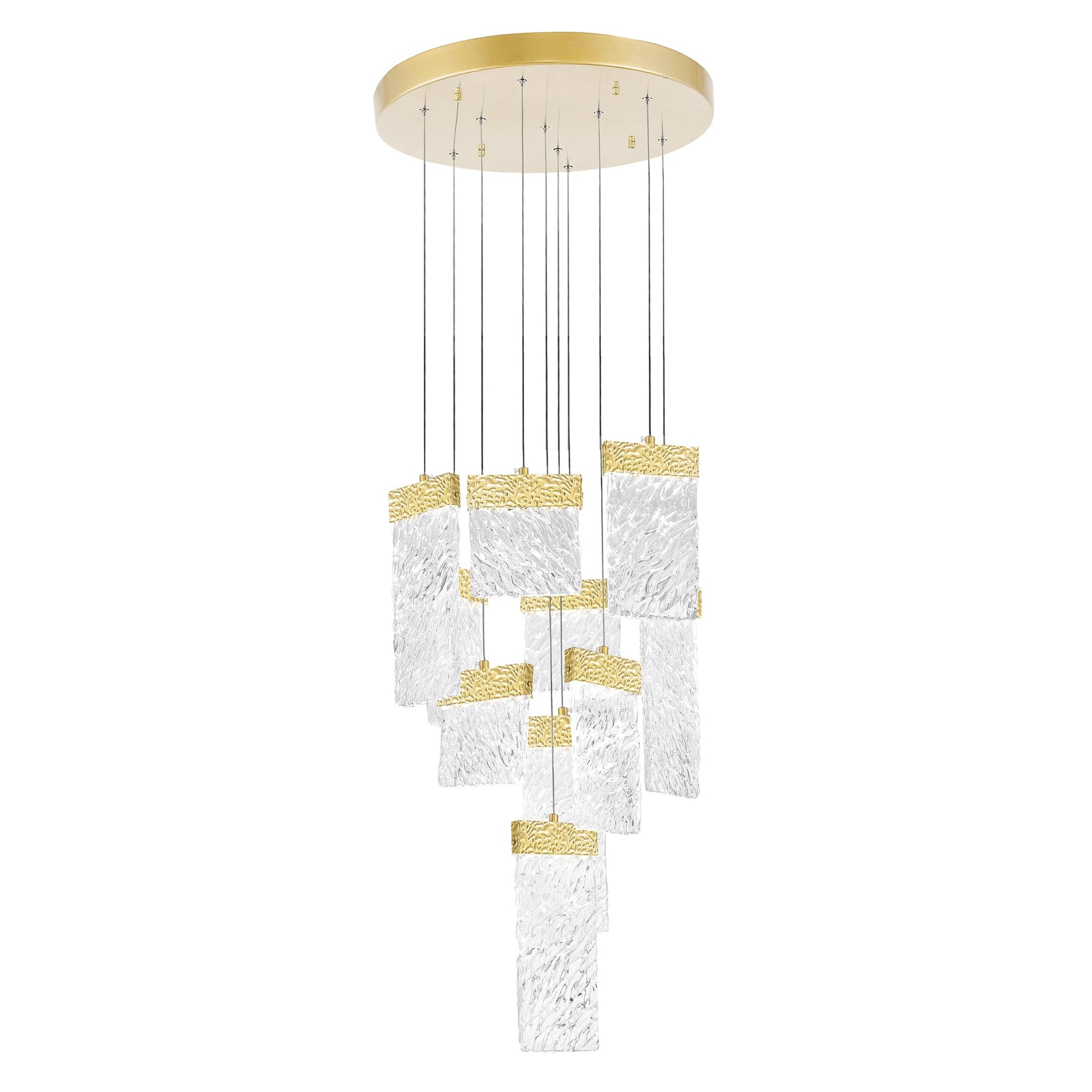 Carolina Integrated LED 20in Gold Leaf Chandelier - CWI Lighting