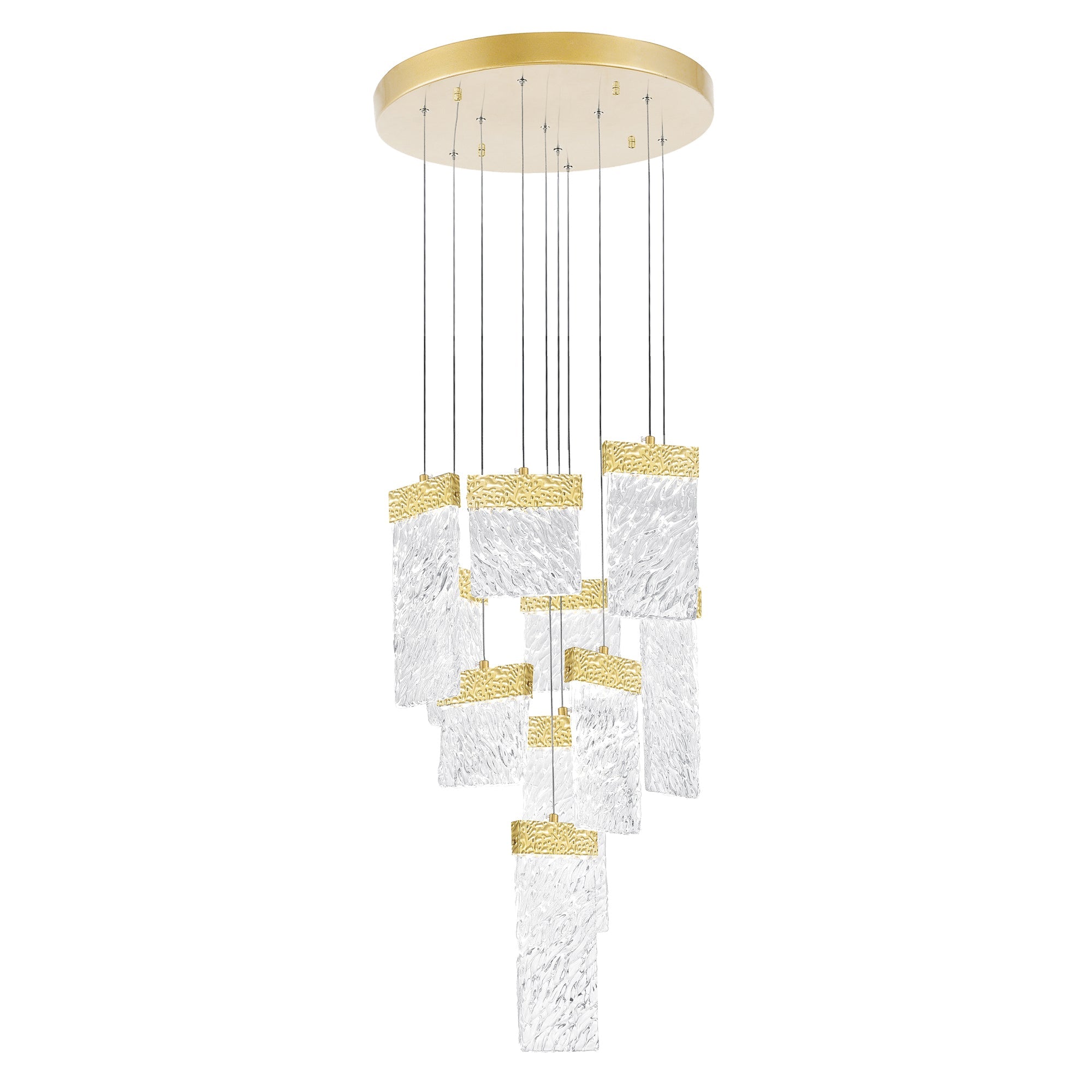 Carolina Integrated LED 20in Gold Leaf Chandelier - CWI Lighting