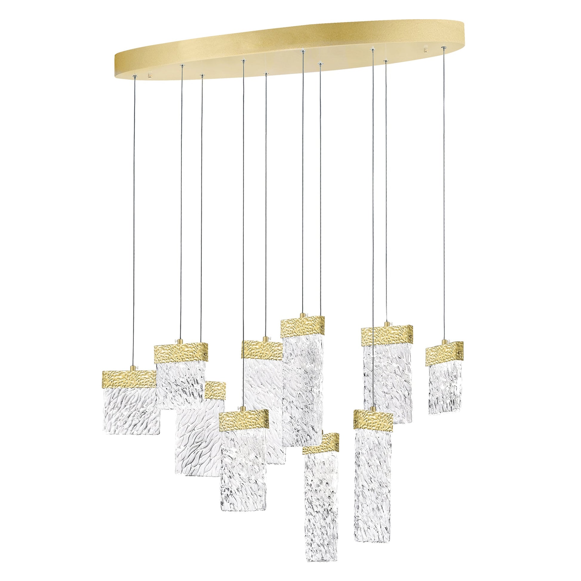Carolina Integrated LED 40in Gold Leaf Chandelier - CWI Lighting