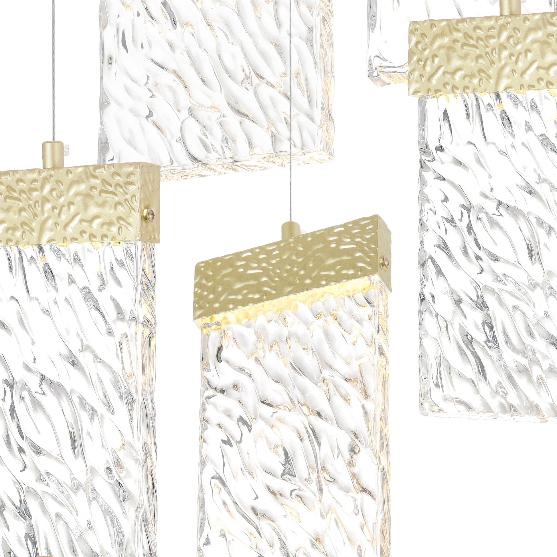 Carolina Integrated LED 40in Gold Leaf Chandelier - CWI Lighting