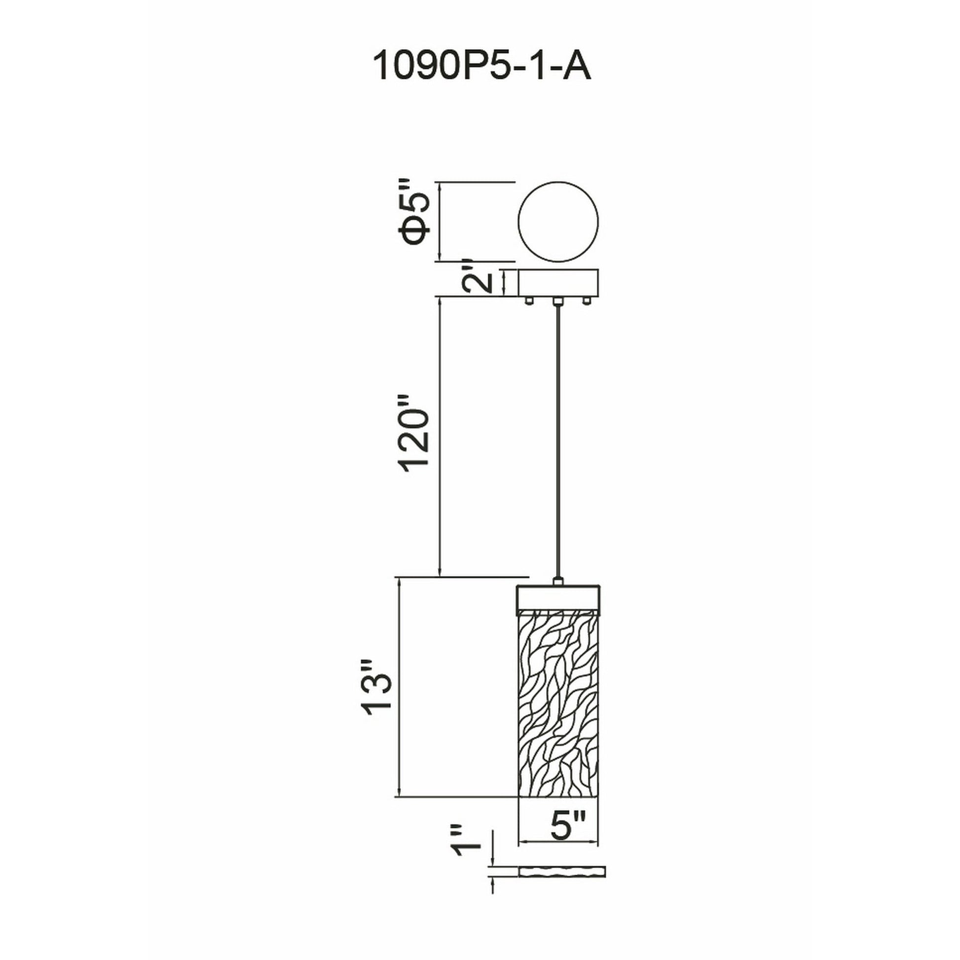 Carolina Integrated LED 5in Pewter Pendant - CWI Lighting