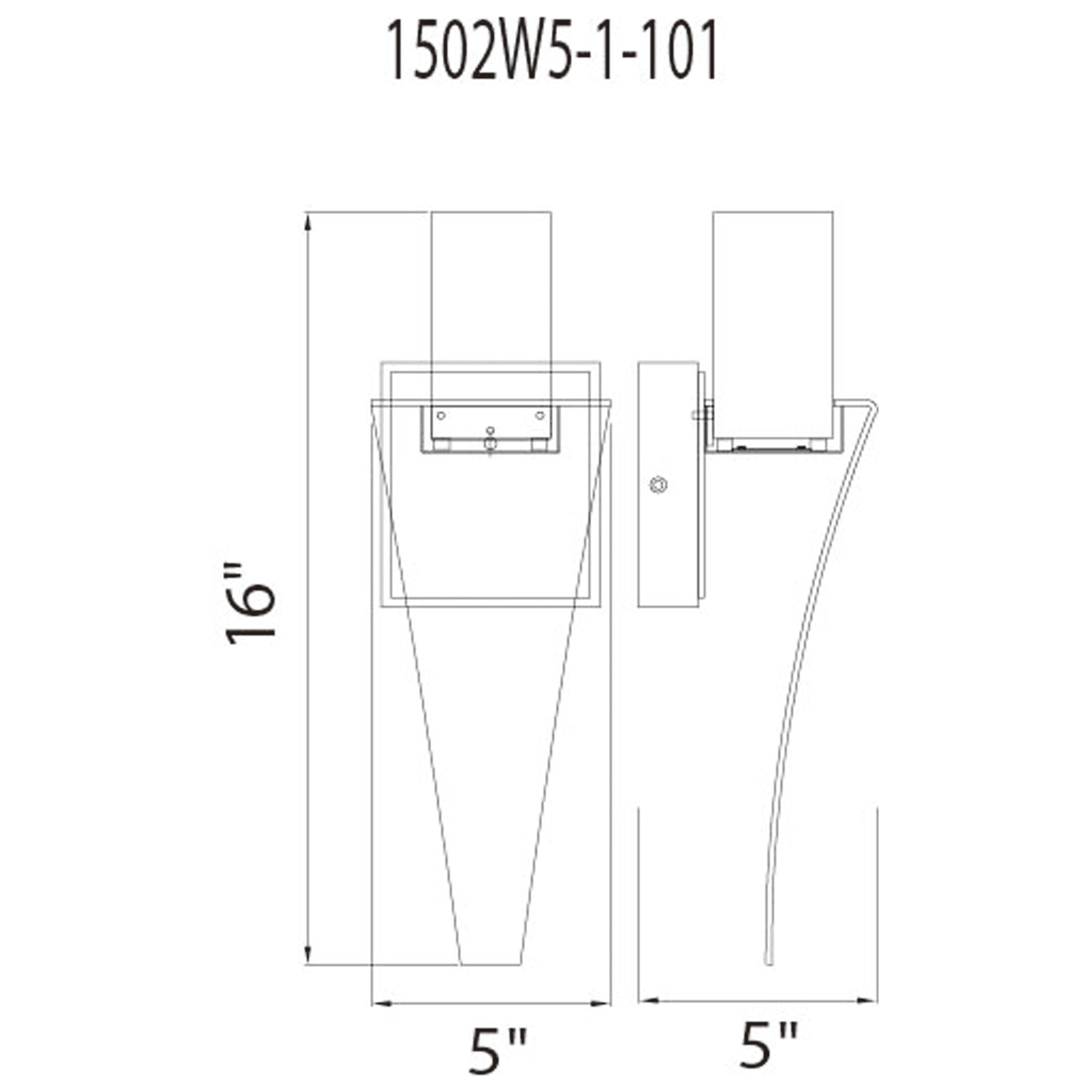 Catania Integrated LED 5in Black Wall Light - CWI Lighting