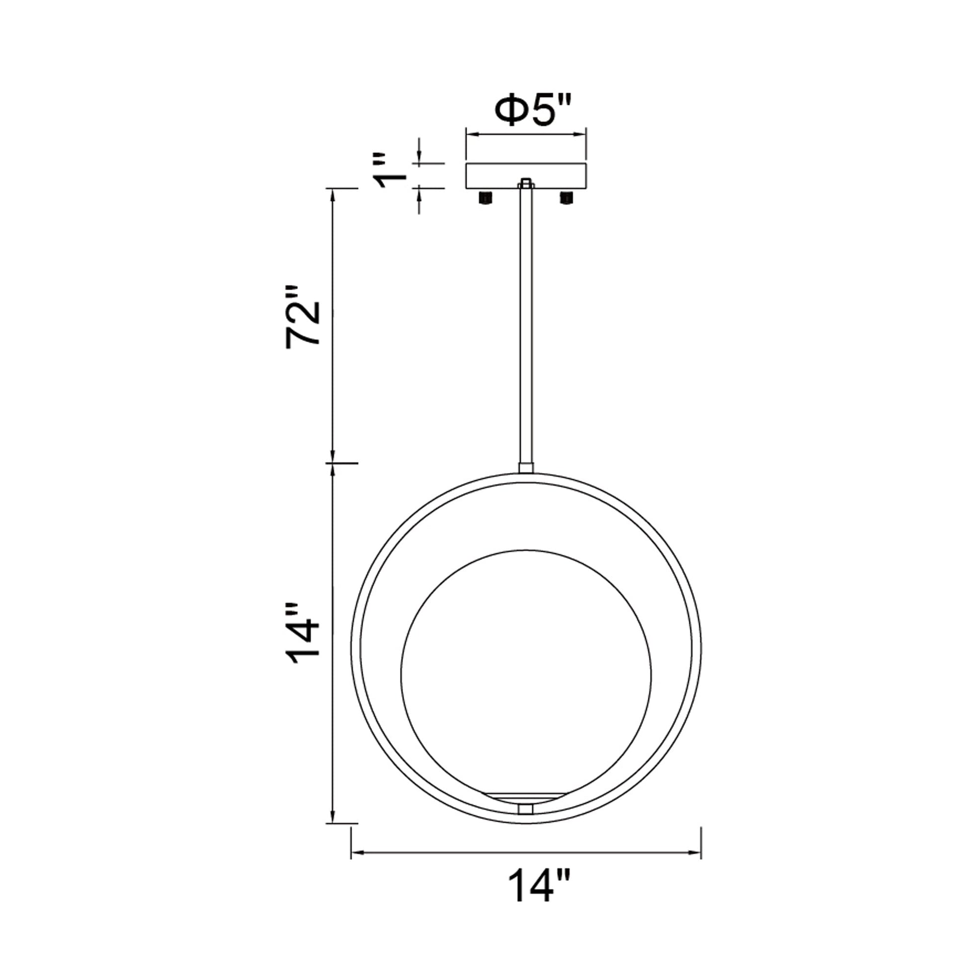 Celeste 1 Light 14in Medallion Gold Mini Pendant - CWI Lighting