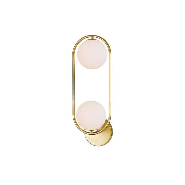 Celeste 2 Light Medallion Gold Wall Sconce - CWI Lighting