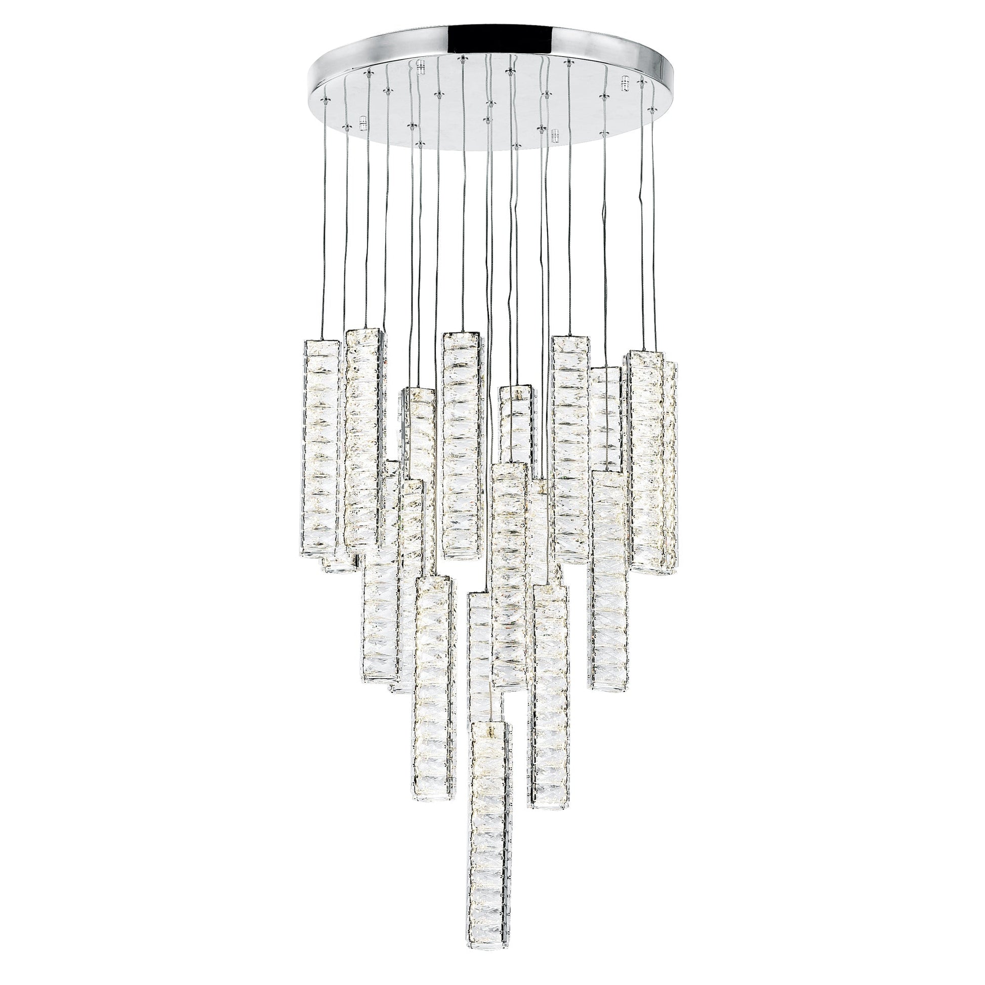 Celina Integrated LED 20in 19 Pendant Chrome Chandelier - CWI Lighting
