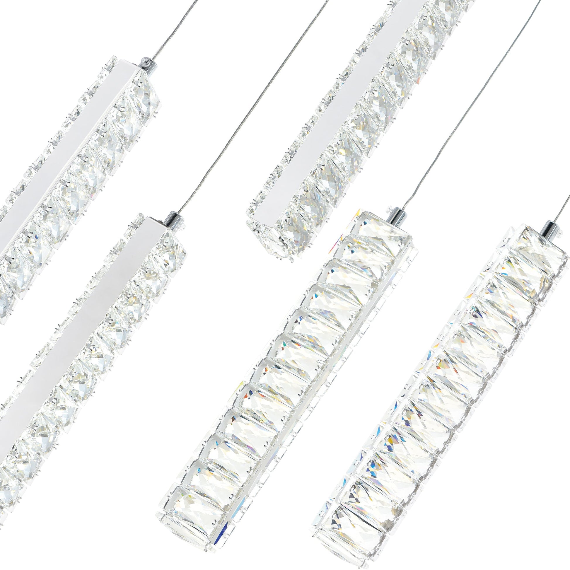 Celina Integrated LED 20in 19 Pendant Chrome Chandelier - CWI Lighting