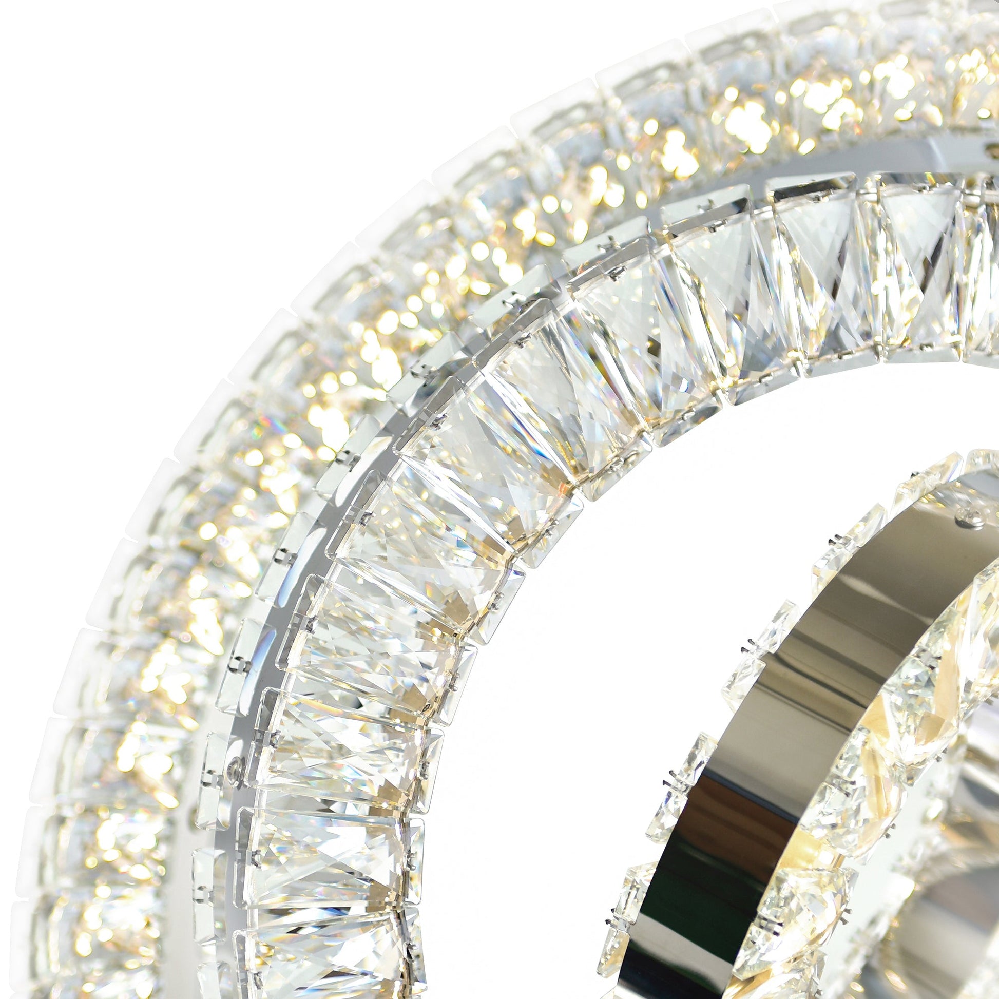 Celina Integrated LED 20in 3 Ring Chrome Chandelier - CWI Lighting