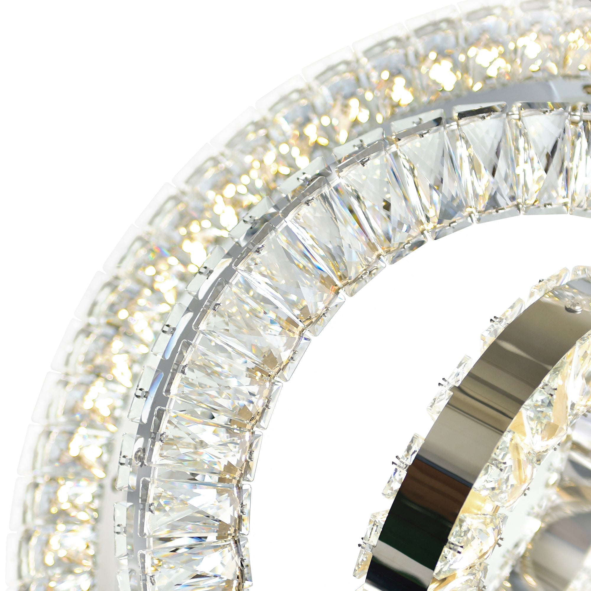 Celina Integrated LED 20in 3 Ring Chrome Chandelier - CWI Lighting