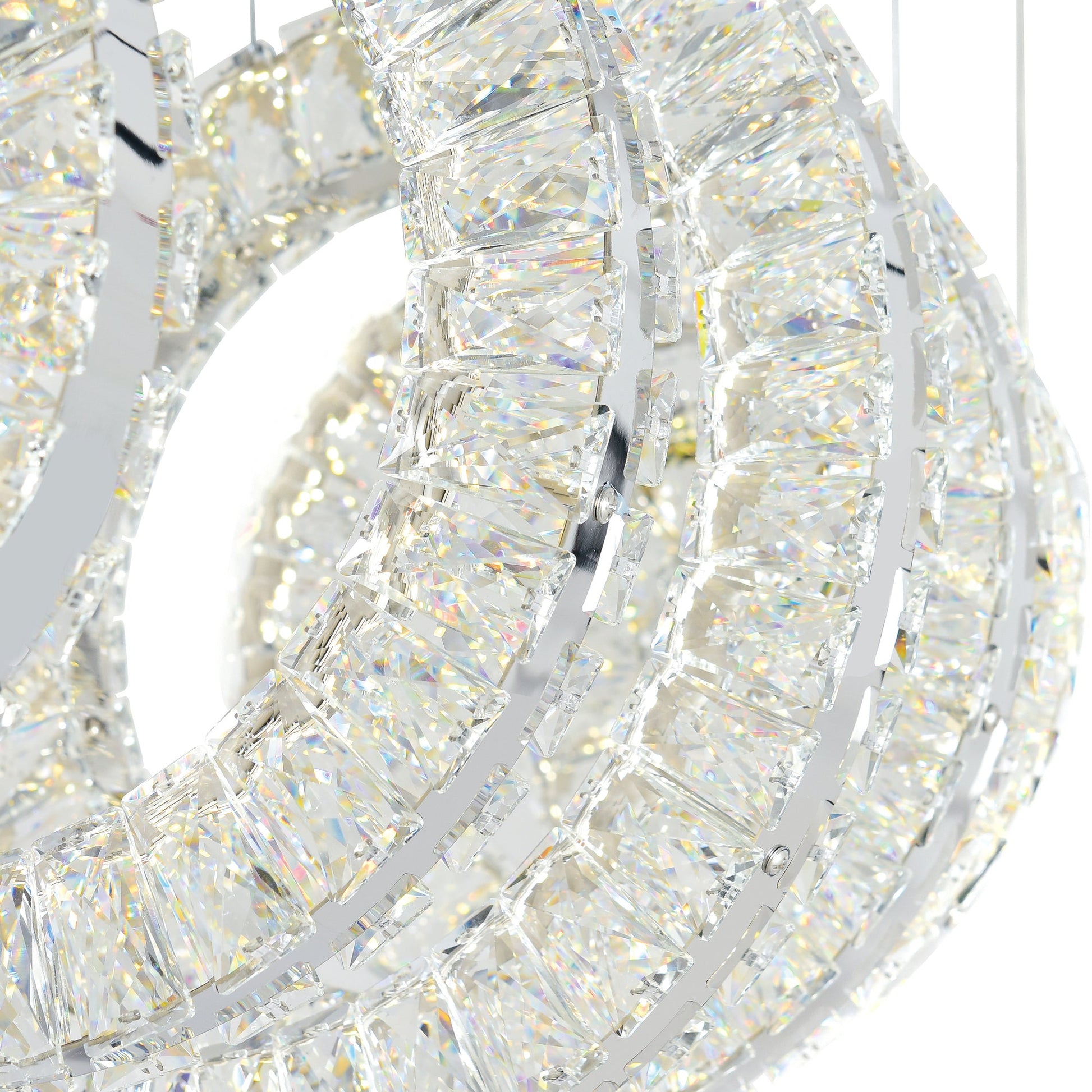 Celina Integrated LED 26in 5 Ring Chrome Chandelier - CWI Lighting