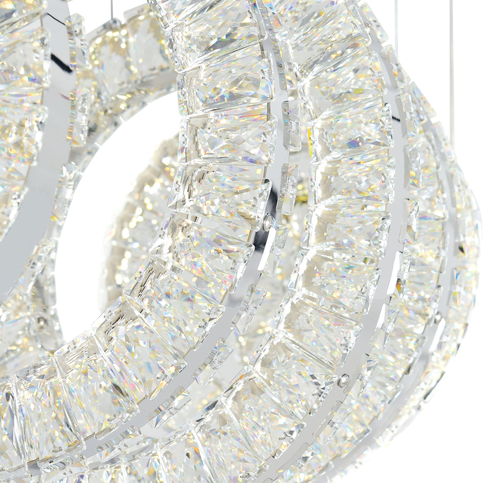 Celina Integrated LED 26in 5 Ring Chrome Chandelier - CWI Lighting