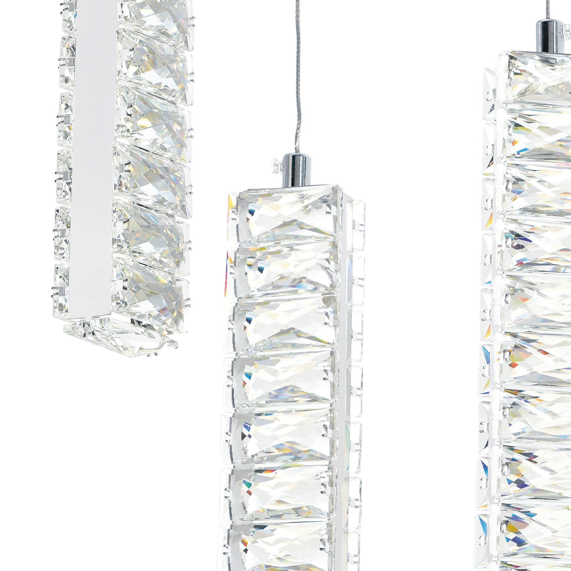 Celina Integrated LED 32in 9 Pendant Chrome Chandelier - CWI Lighting