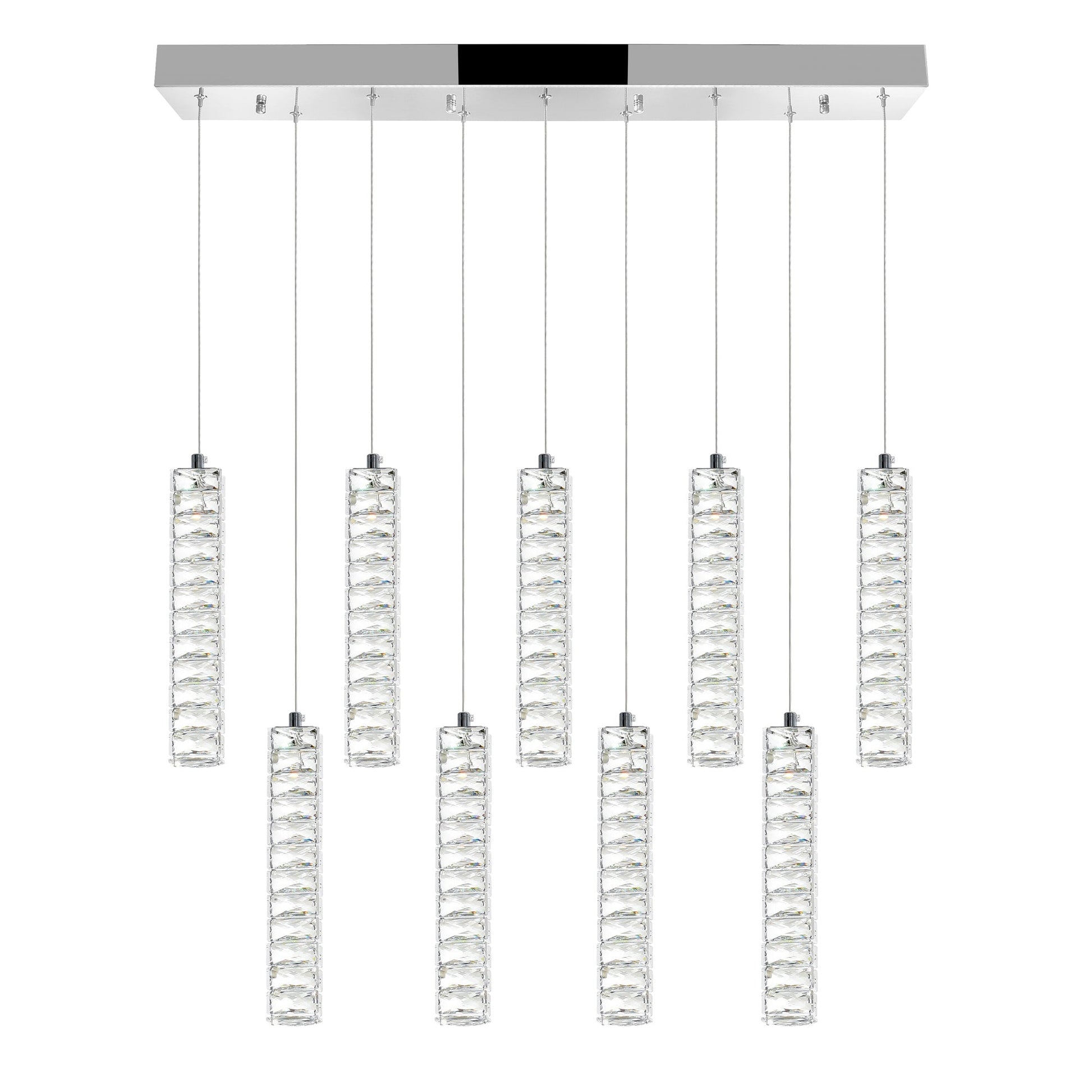Celina Integrated LED 32in 9 Pendant Chrome Chandelier - CWI Lighting