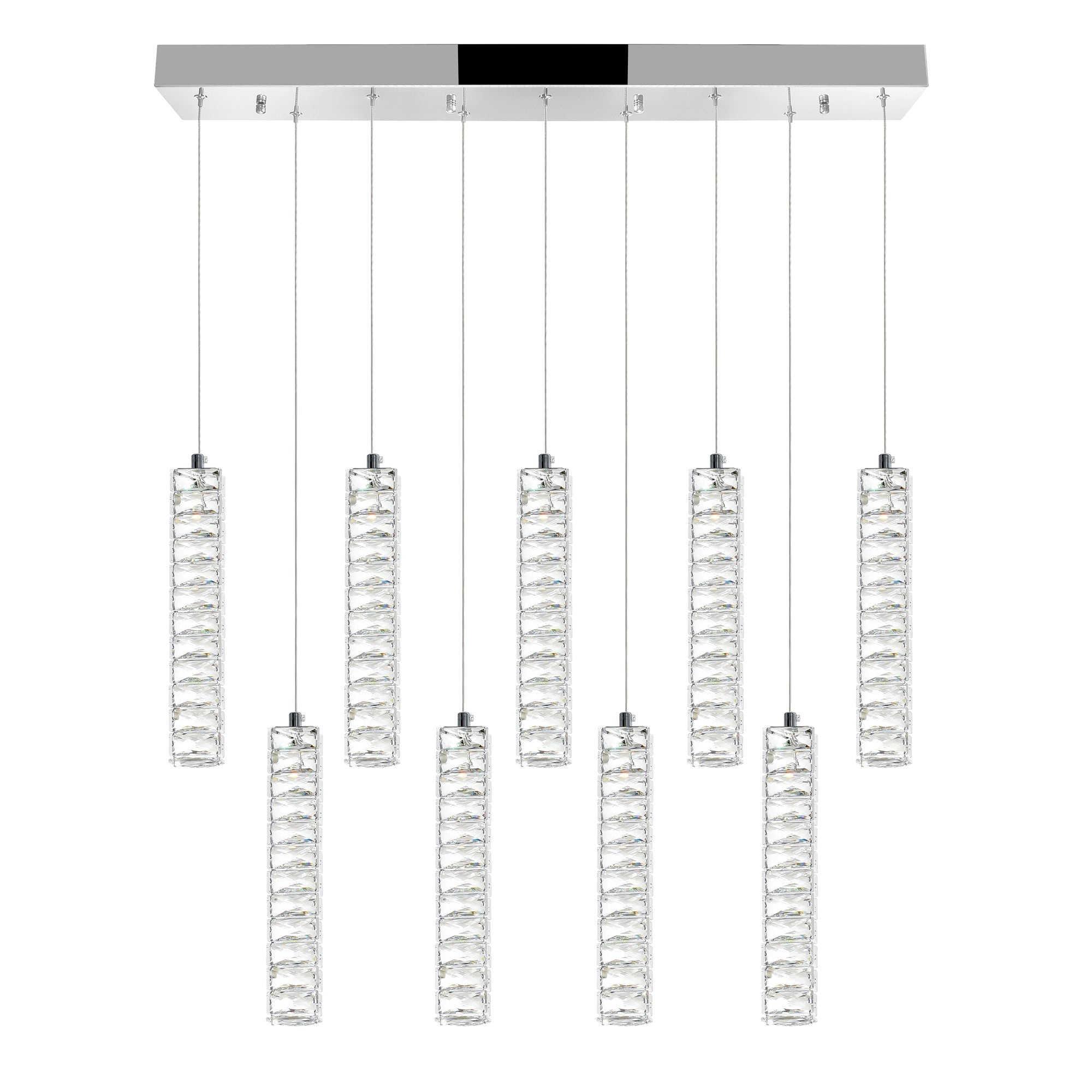 Celina Integrated LED 32in 9 Pendant Chrome Chandelier - CWI Lighting