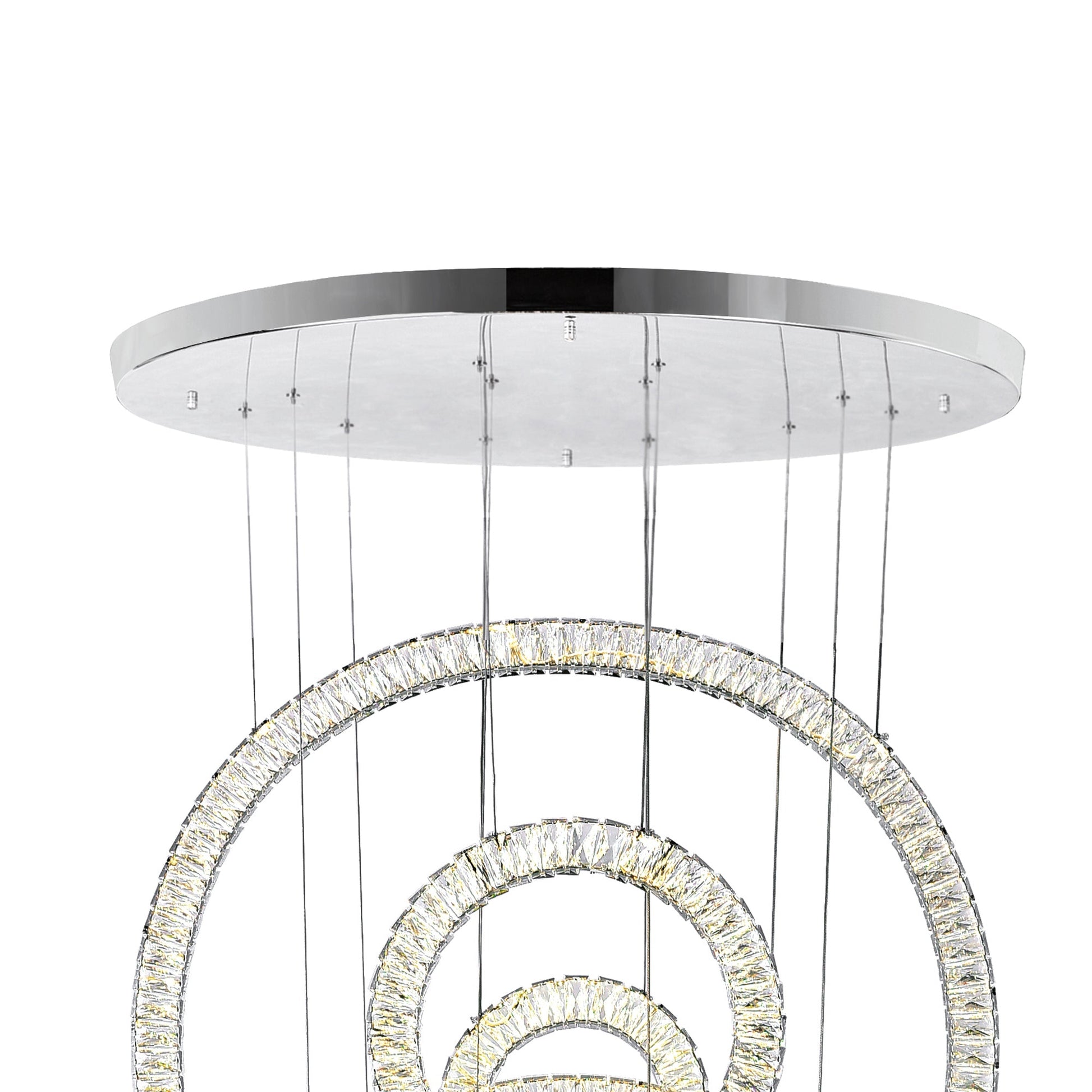 Celina Integrated LED 34in 6 Ring Chrome Chandelier - CWI Lighting