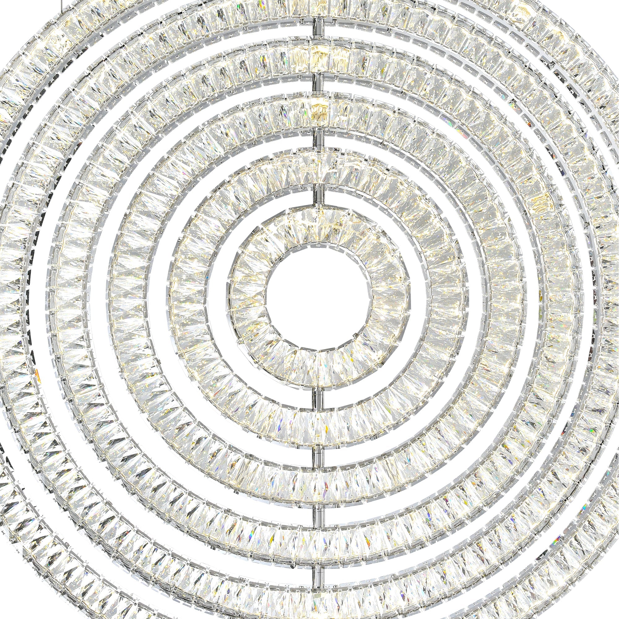 Celina Integrated LED 37in Round Chrome Chandelier - CWI Lighting