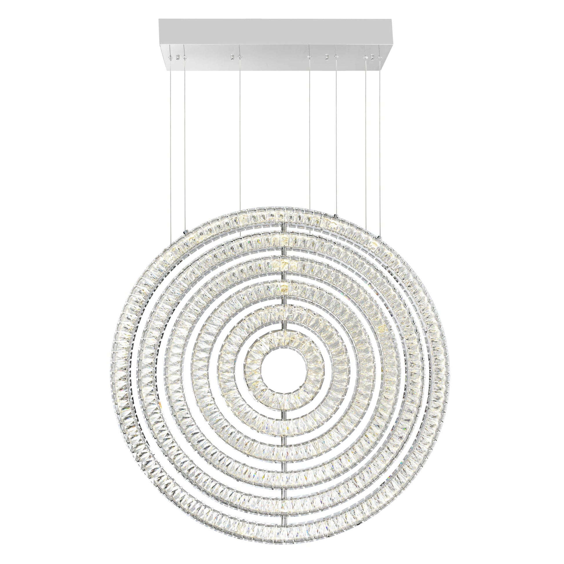 Celina Integrated LED 37in Round Chrome Chandelier - CWI Lighting