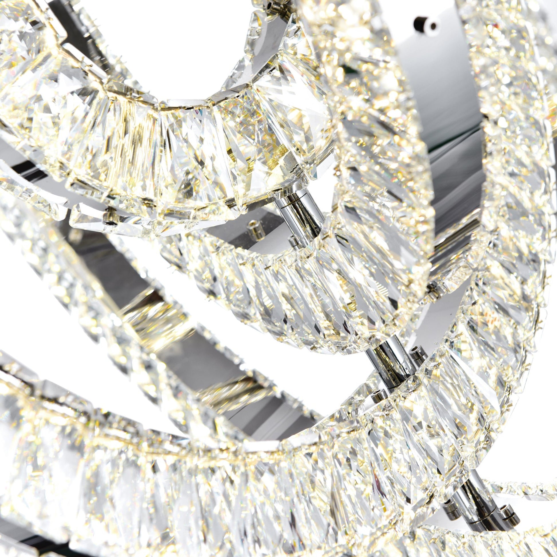 Celina Integrated LED 37in Round Chrome Chandelier - CWI Lighting