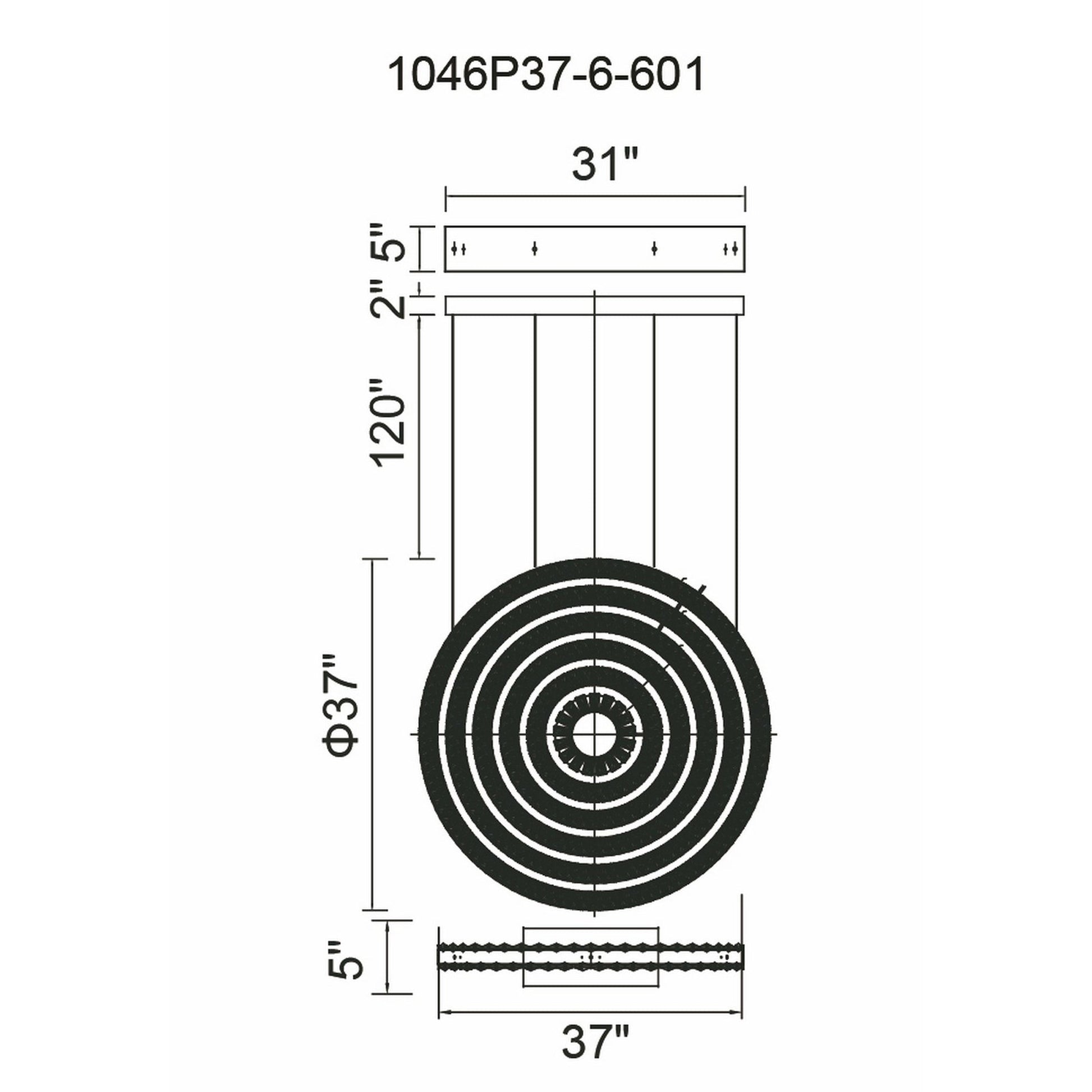 Celina Integrated LED 37in Round Chrome Chandelier - CWI Lighting