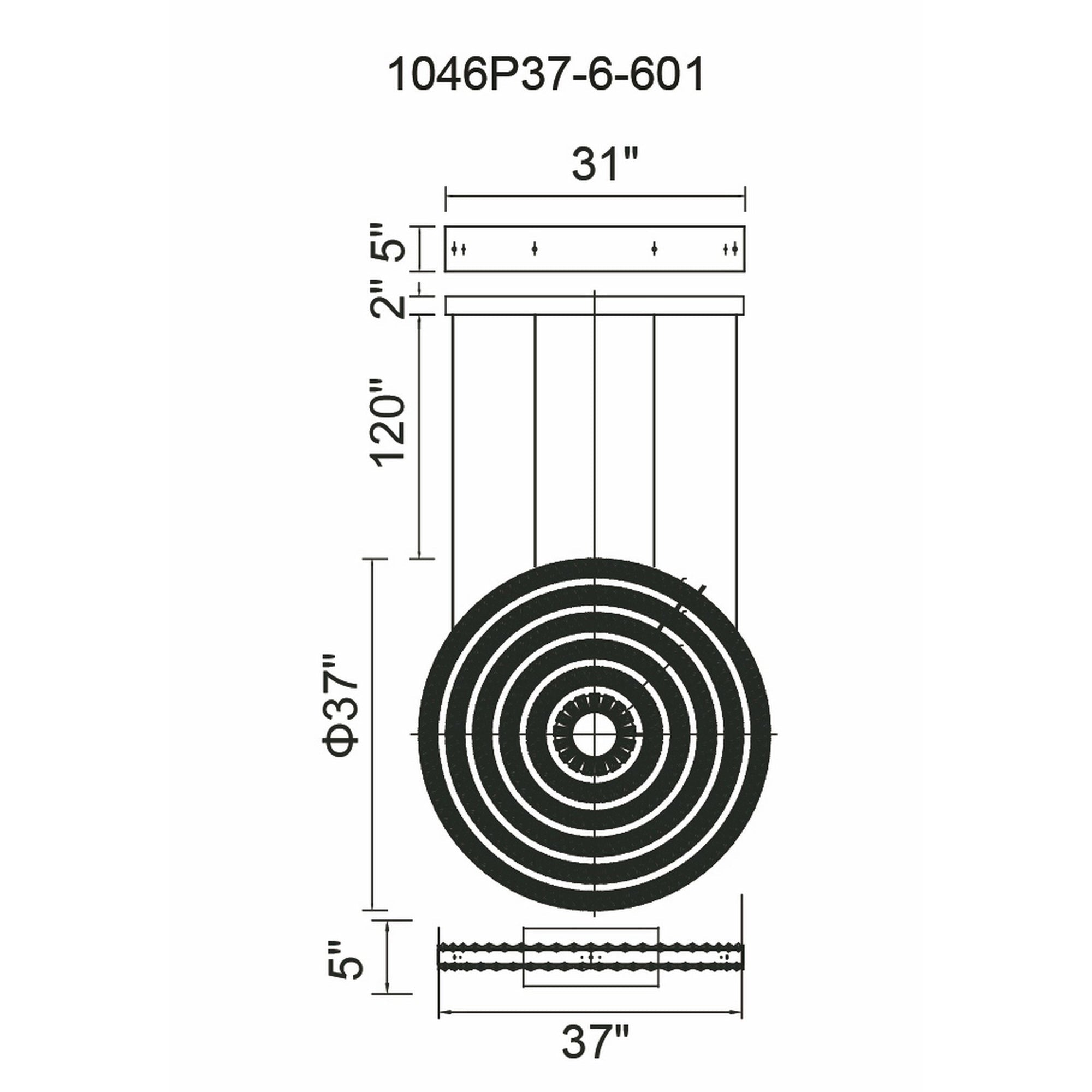 Celina Integrated LED 37in Round Chrome Chandelier - CWI Lighting