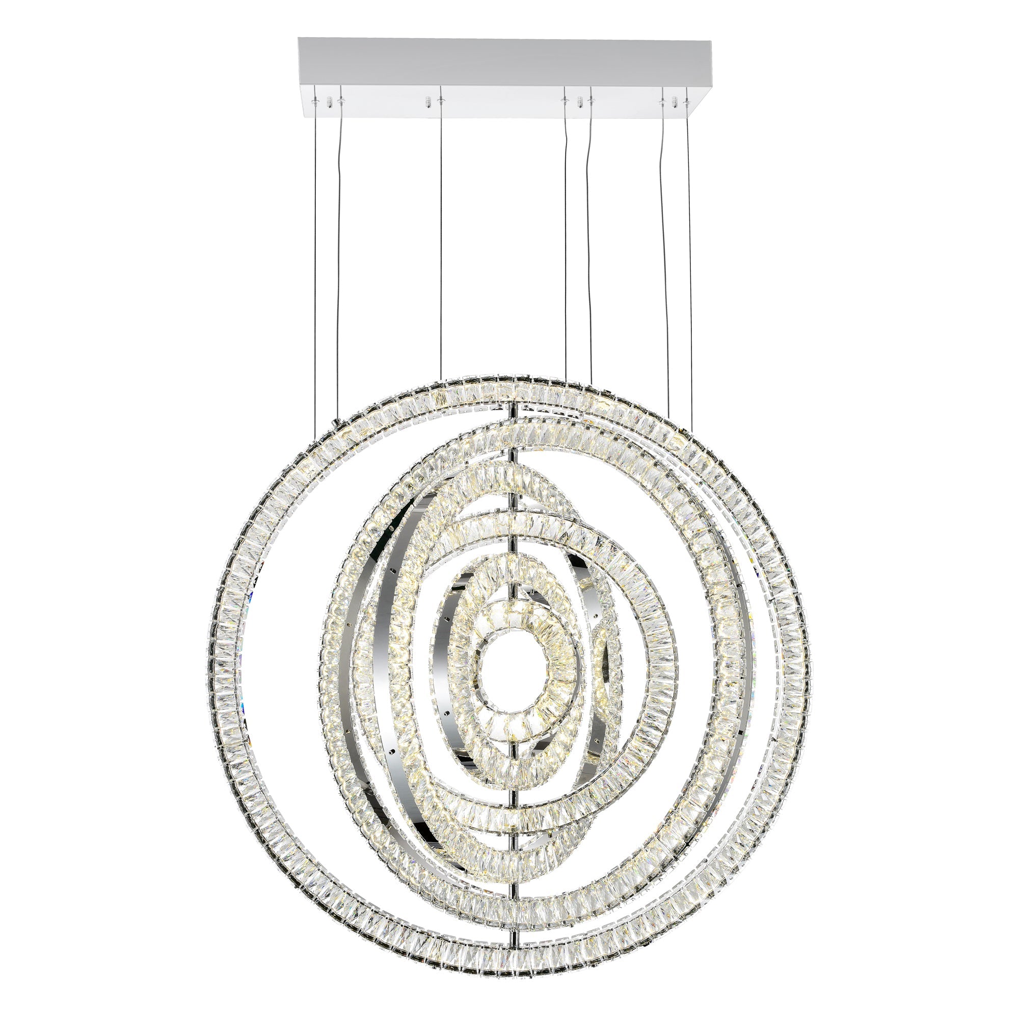 Celina Integrated LED 37in Round Chrome Chandelier - CWI Lighting