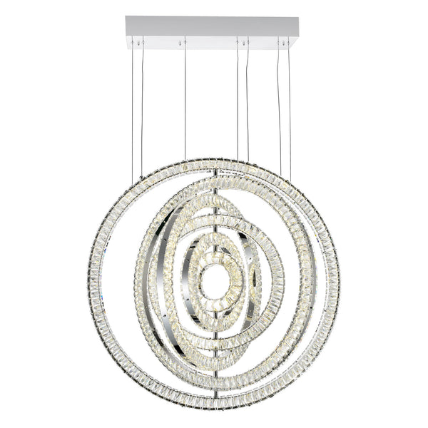 Celina Integrated LED 37in Round Chrome Chandelier - CWI Lighting