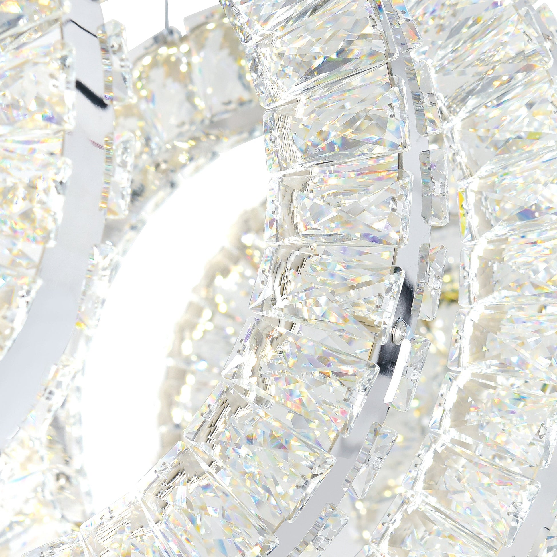 Celina Integrated LED 43in 5 Ring Chrome Chandelier - CWI Lighting