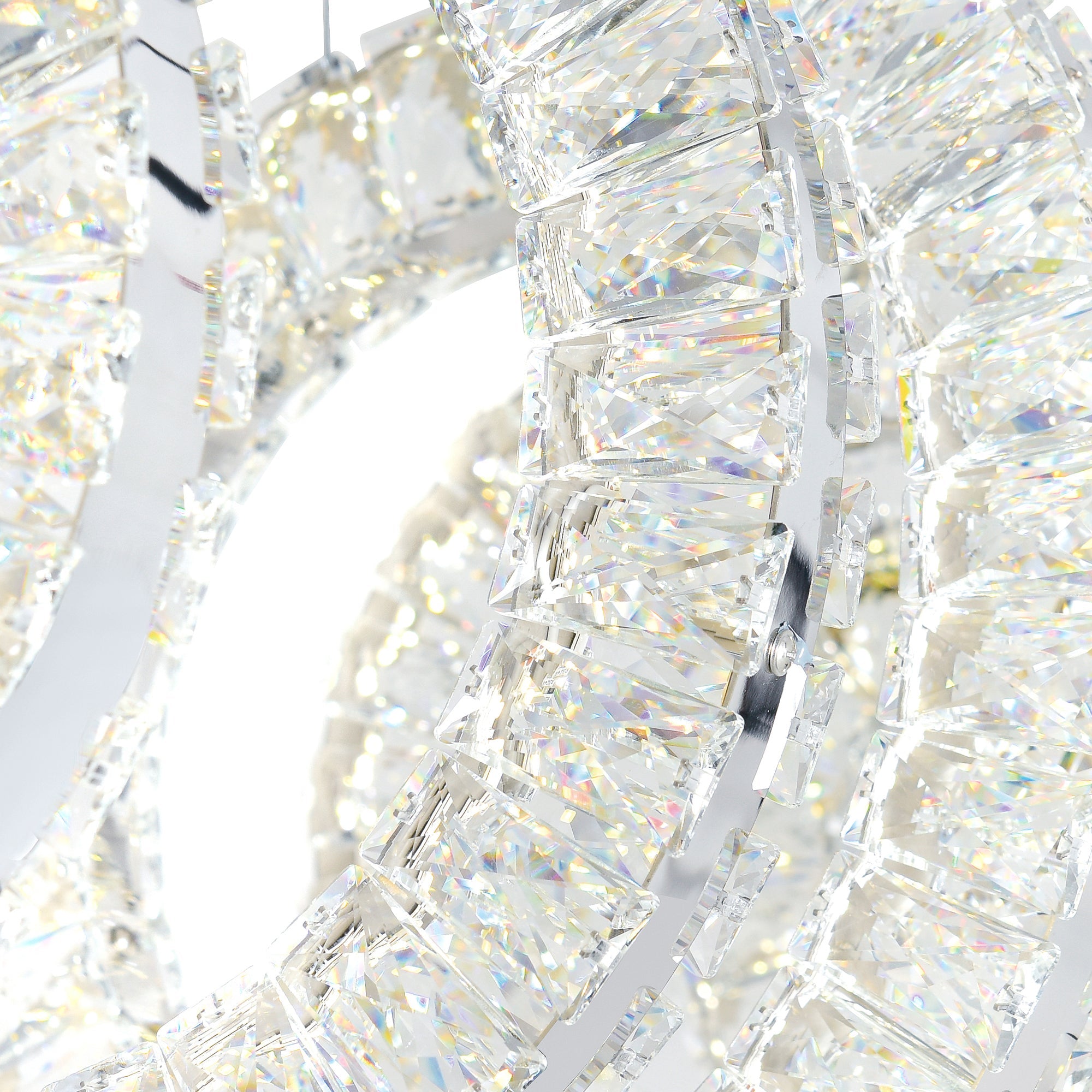 Celina Integrated LED 43in 5 Ring Chrome Chandelier - CWI Lighting