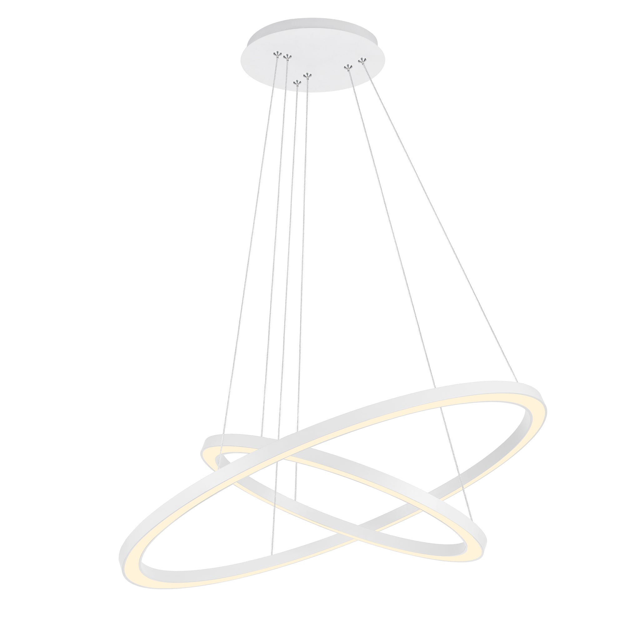 Chalice Integrated LED 24in White Chandelier - CWI Lighting