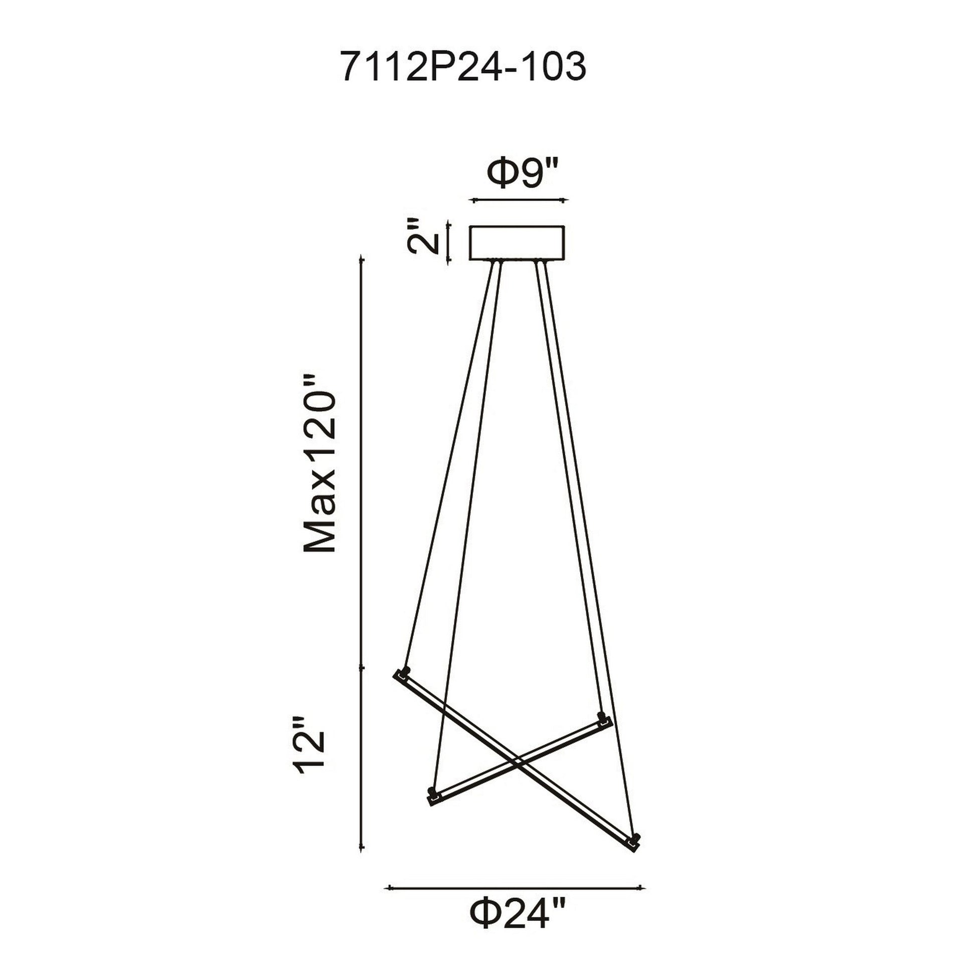 Chalice Integrated LED 24in White Chandelier - CWI Lighting