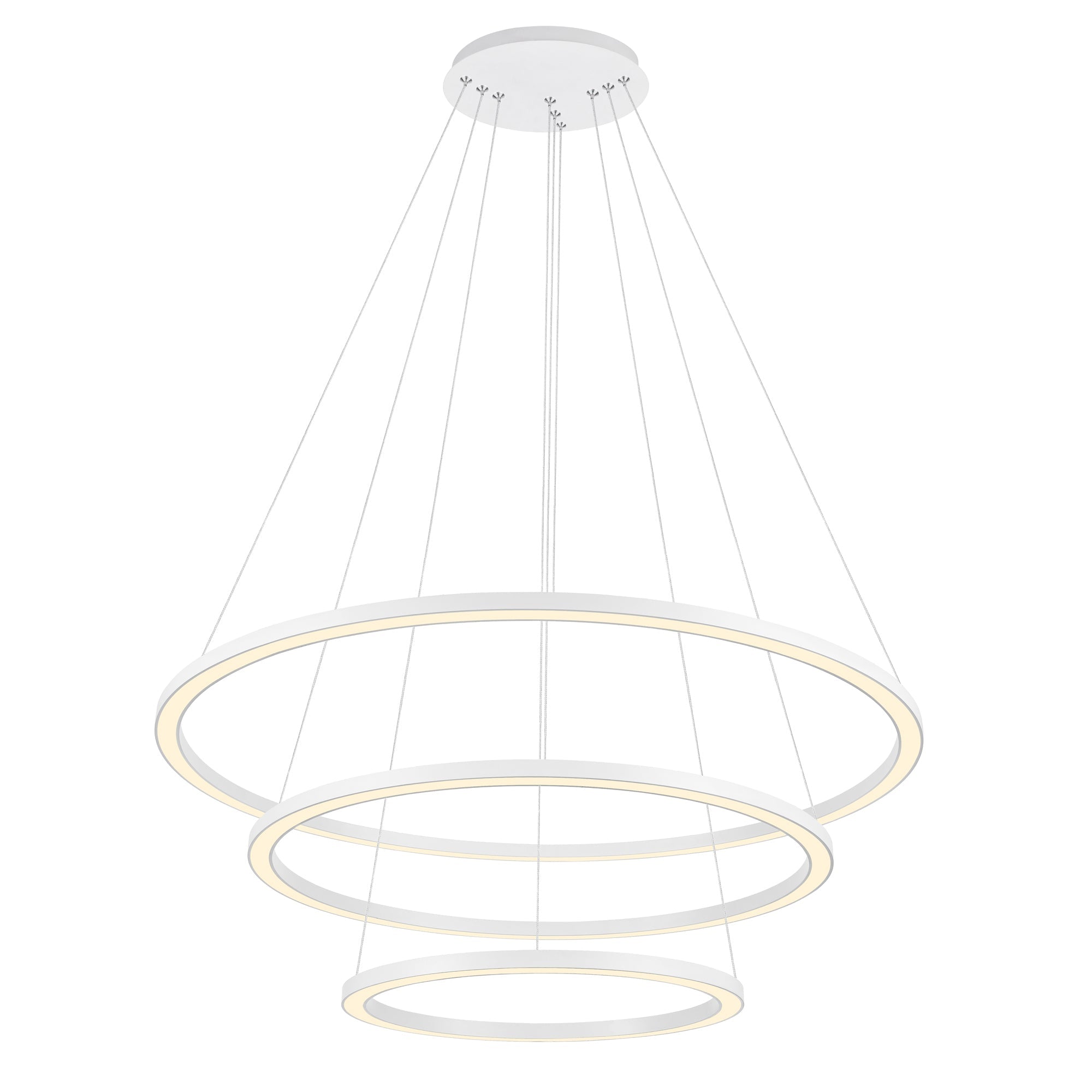 Chalice Integrated LED 31in White Chandelier - CWI Lighting