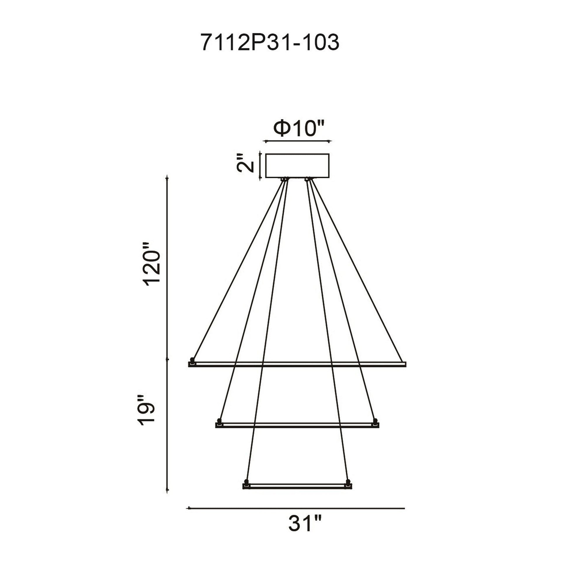 Chalice Integrated LED 31in White Chandelier - CWI Lighting