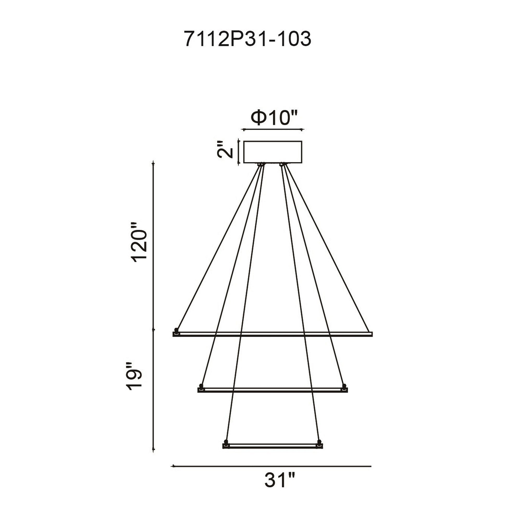 Chalice Integrated LED 31in White Chandelier - CWI Lighting