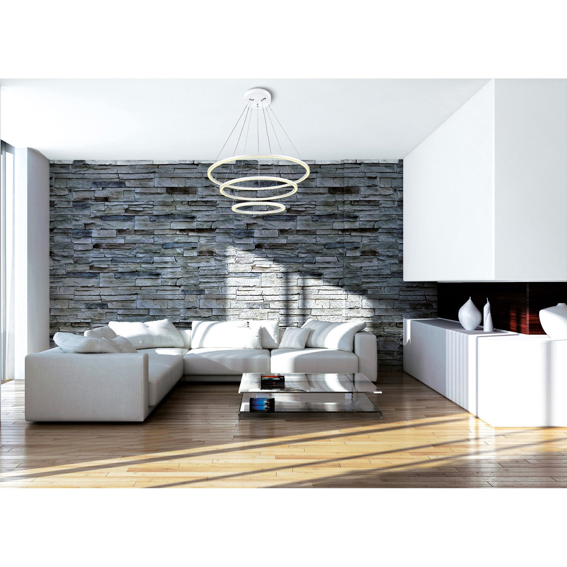 Chalice Integrated LED 31in White Chandelier - CWI Lighting