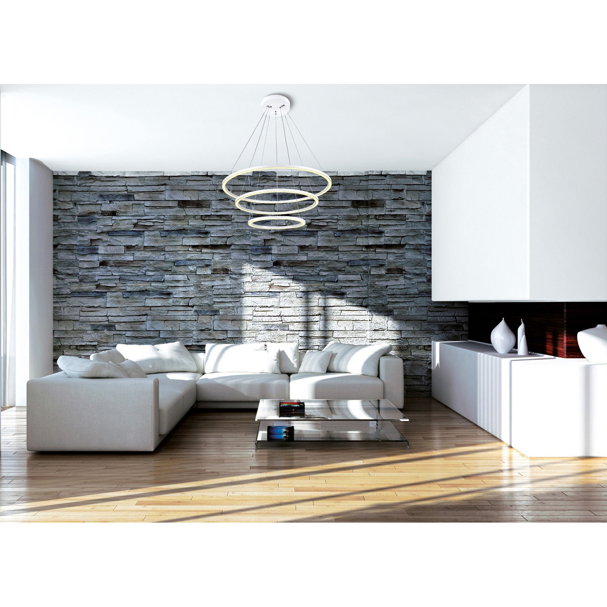 Chalice Integrated LED 31in White Chandelier - CWI Lighting