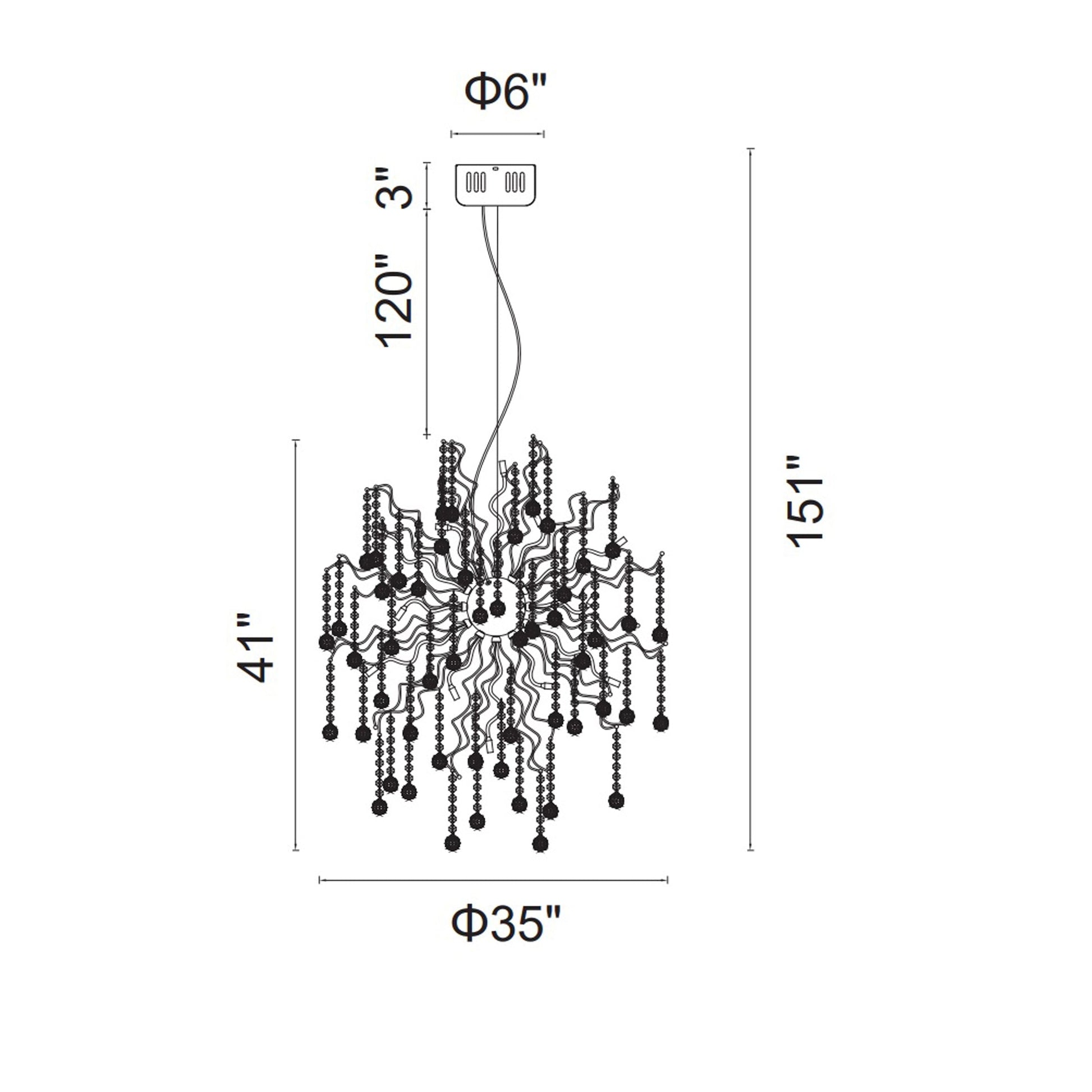 Cherry Blossom 32 Light Chandelier With Chrome Finish - CWI Lighting