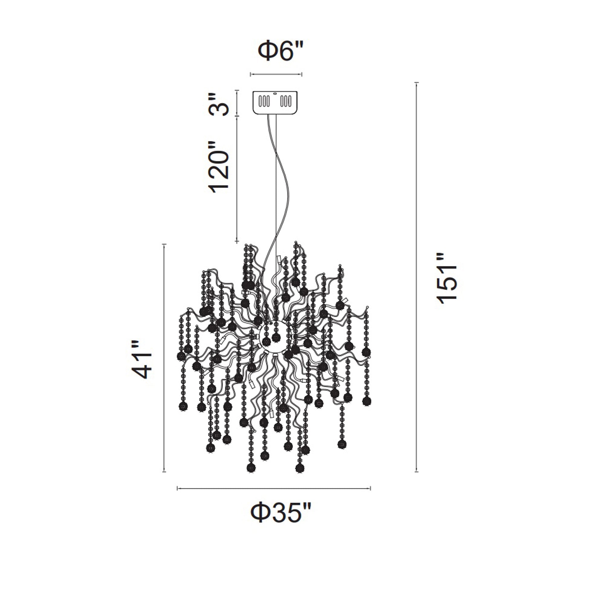 Cherry Blossom 32 Light Chandelier With Chrome Finish - CWI Lighting