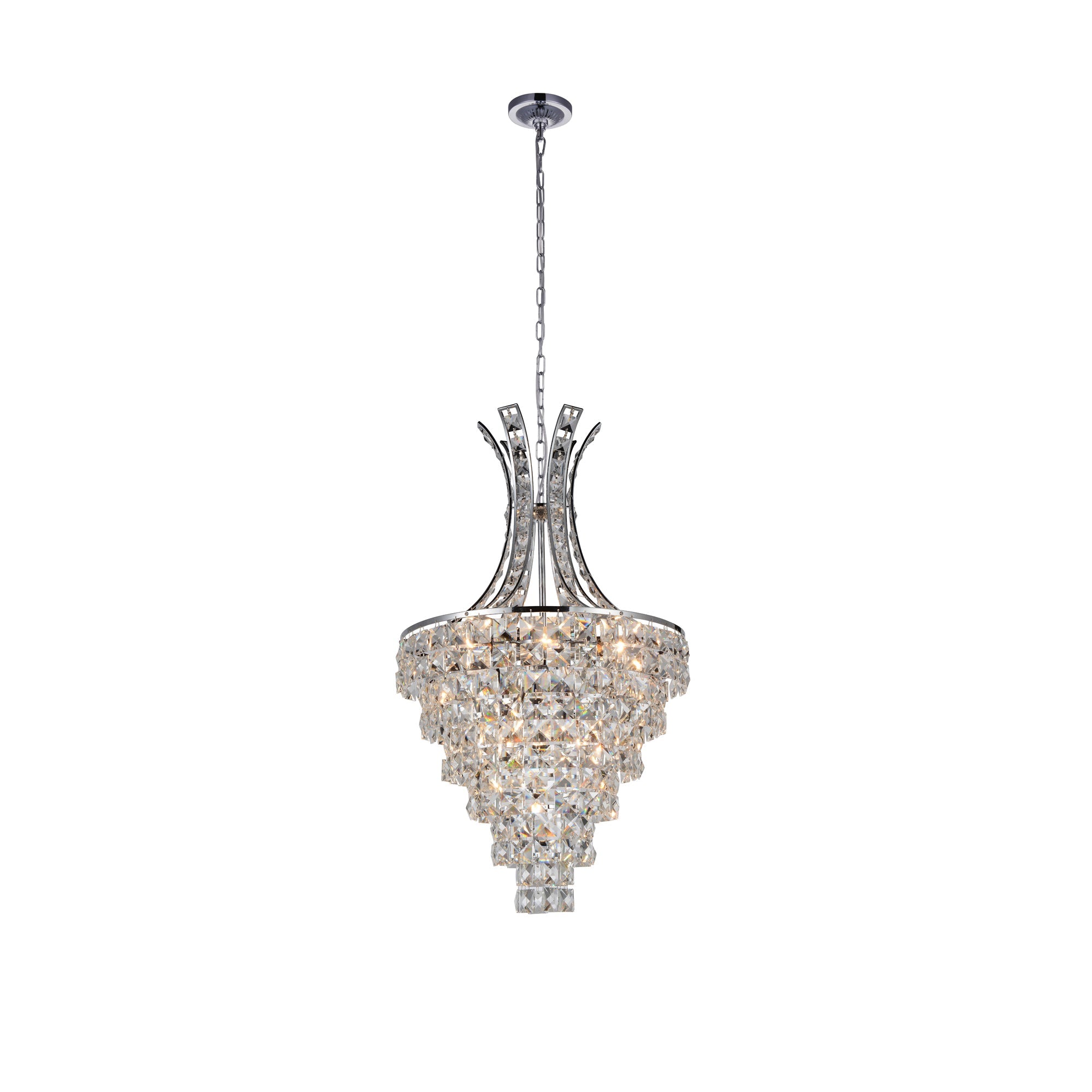 Chique 9 Light Chandelier With Chrome Finish - CWI Lighting