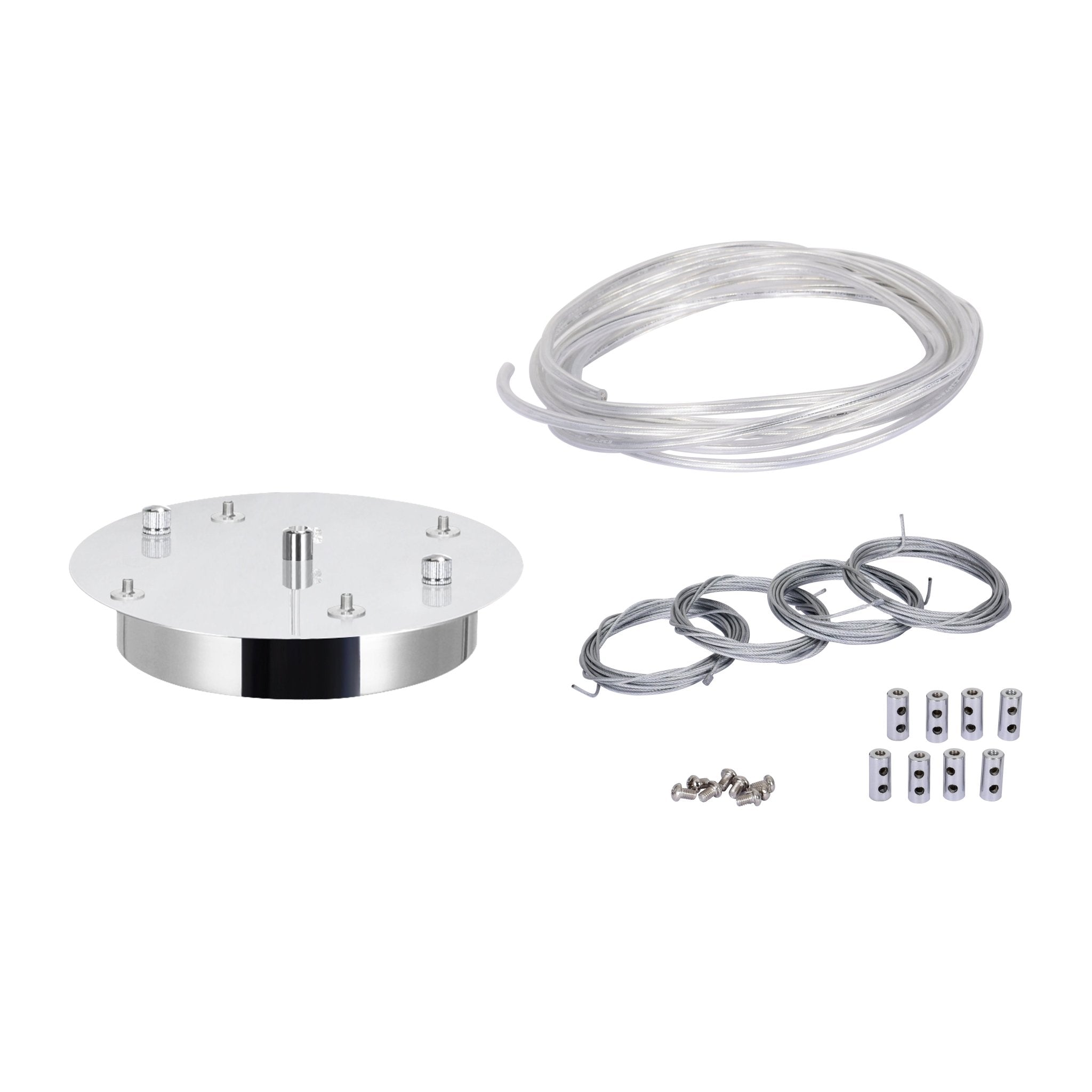 Chrome Round Suspension Kit - CWI Lighting