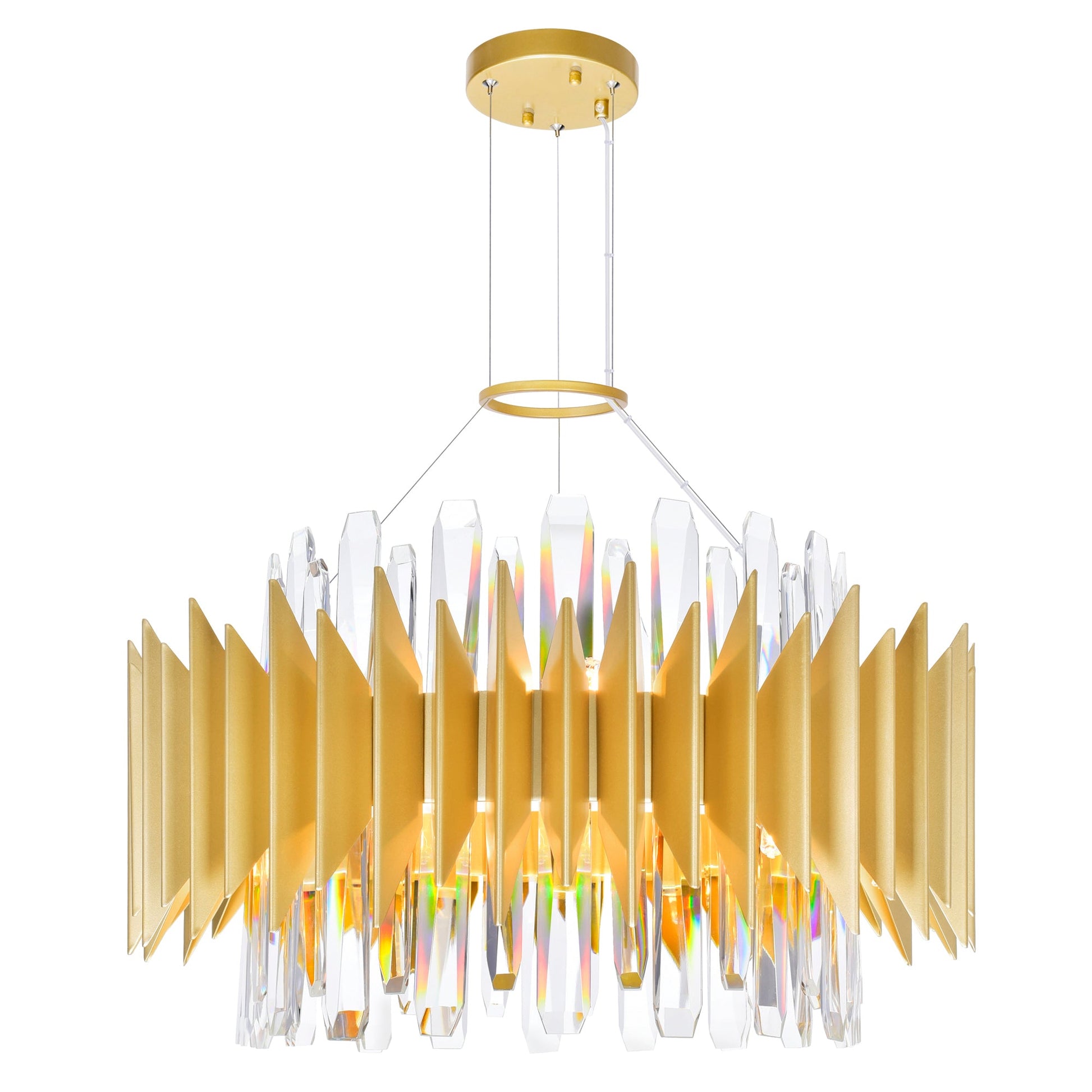 Cityscape 12 Light 20in Satin Gold Chandelier - CWI Lighting
