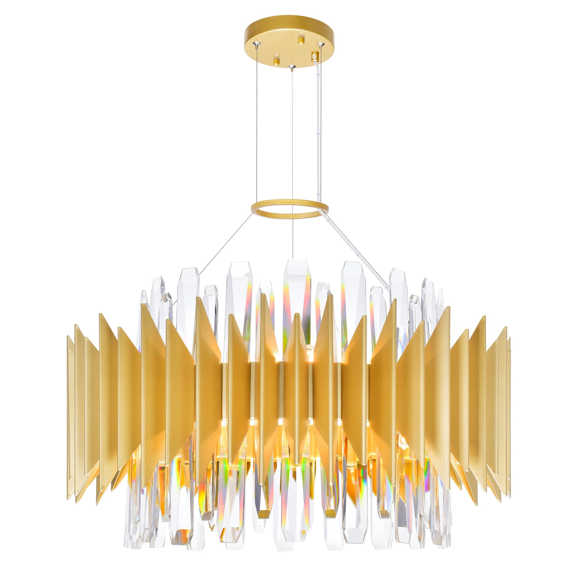 Cityscape 12 Light 20in Satin Gold Chandelier - CWI Lighting