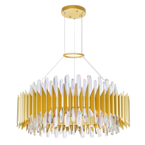 Cityscape 18 Light 28in Satin Gold Chandelier - CWI Lighting