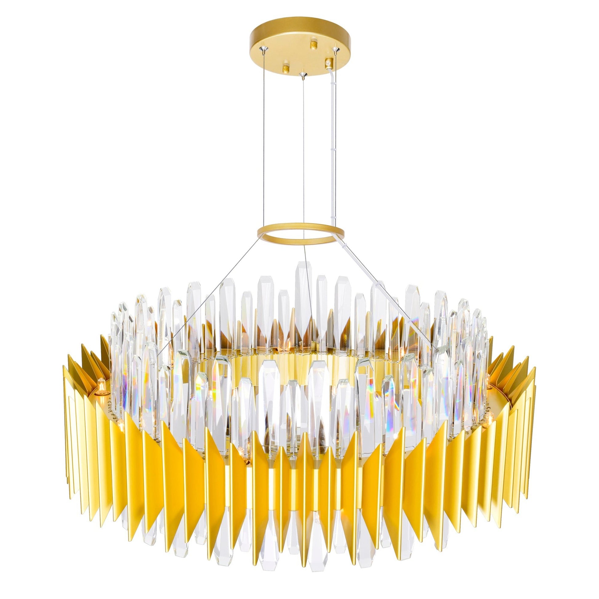 Cityscape 18 Light 28in Satin Gold Chandelier - CWI Lighting