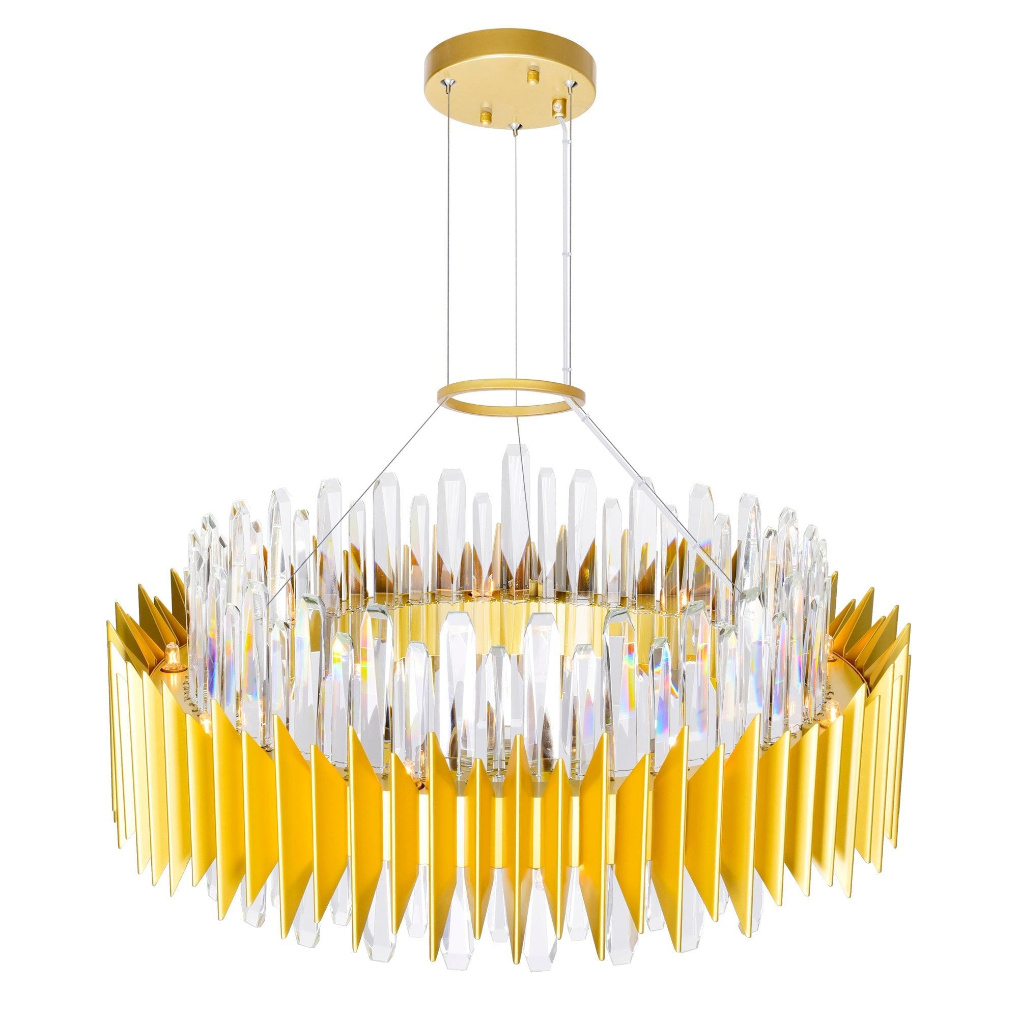Cityscape 18 Light 28in Satin Gold Chandelier - CWI Lighting