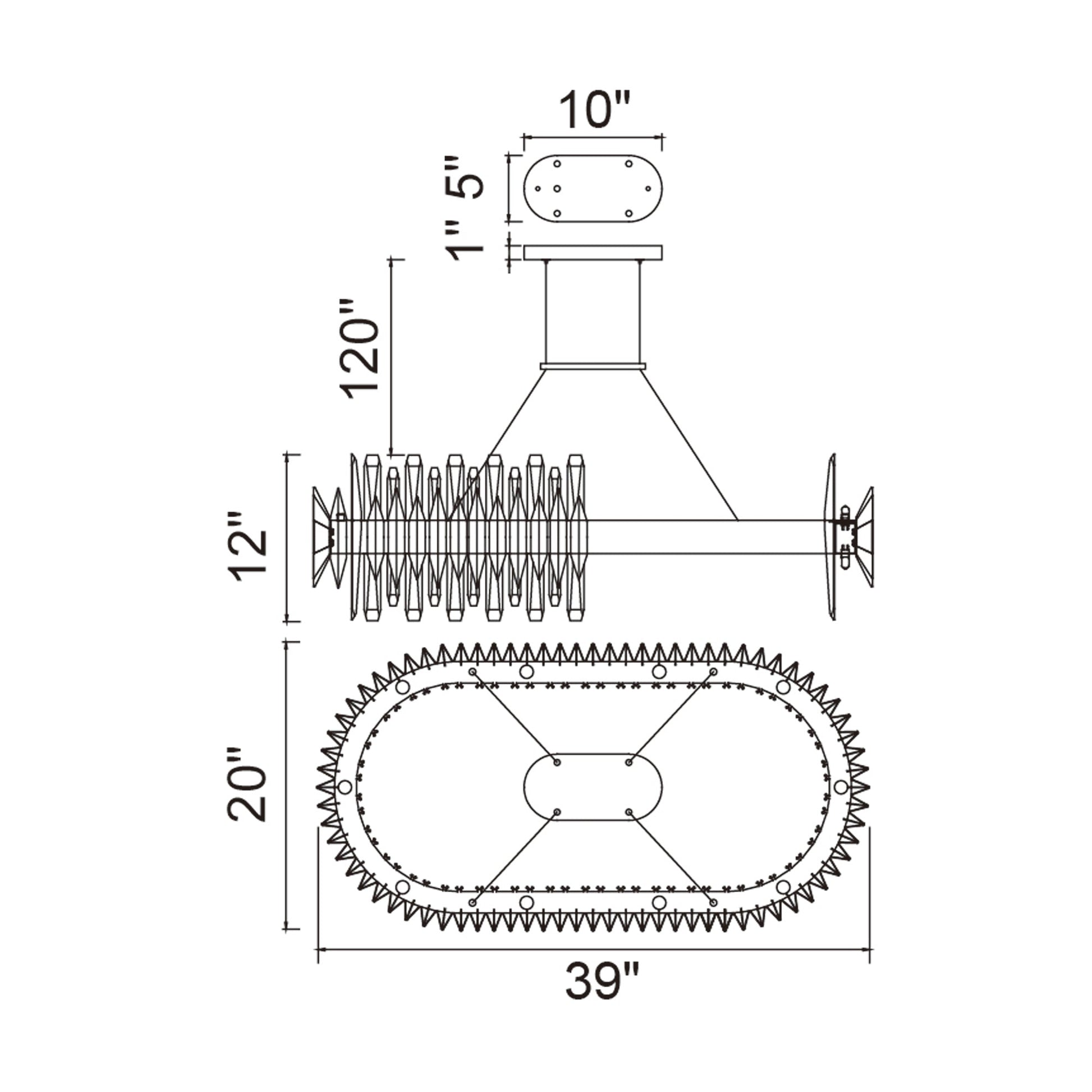 Cityscape 20 Light 39in Satin Gold Chandelier - CWI Lighting